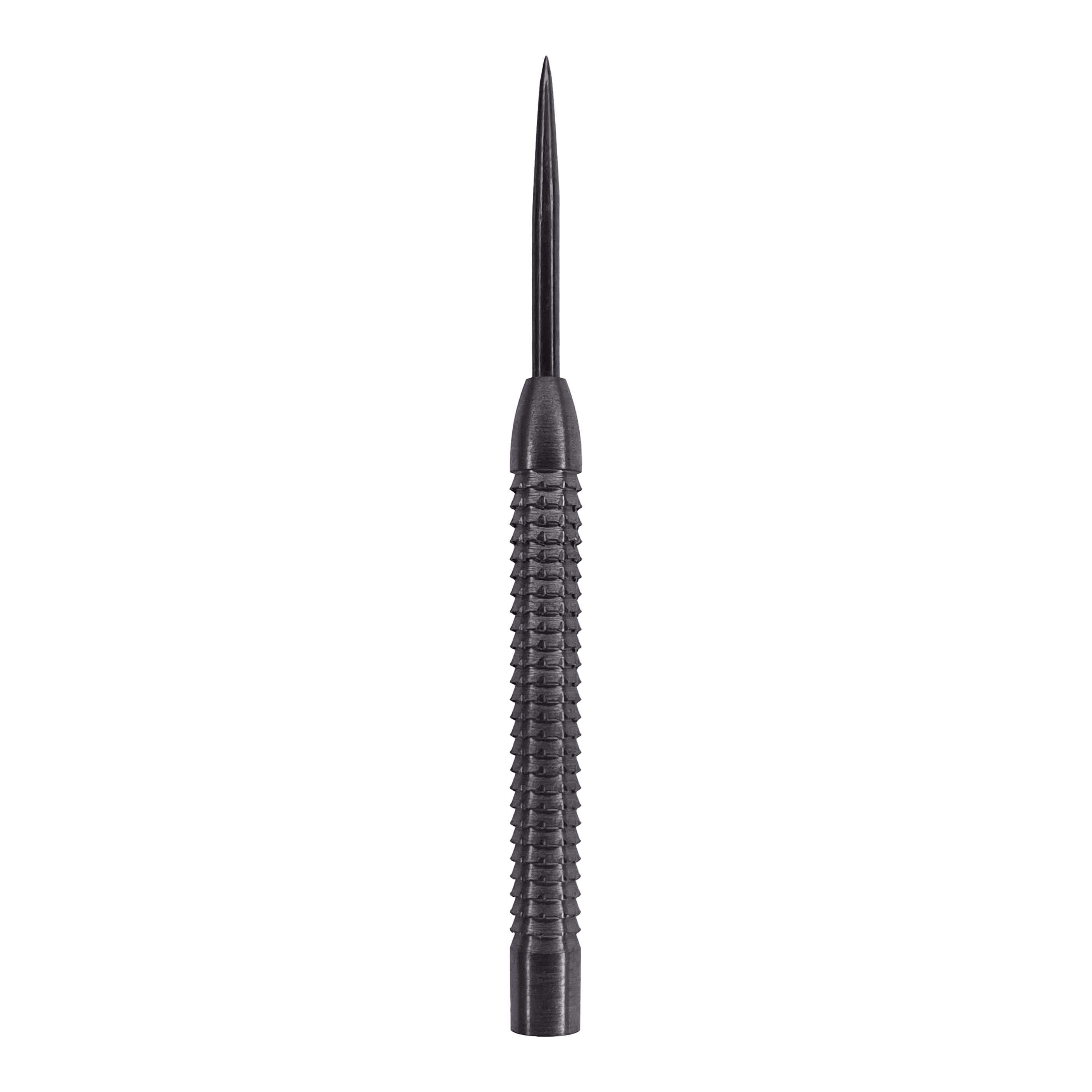 McDart Phantom steel dart barrels Das Bild zeigt einen McDart Phantom Steeldart-Barrel. Der Barrel ist schwarz und hat eine geriffelte Oberfläche für besseren Halt.