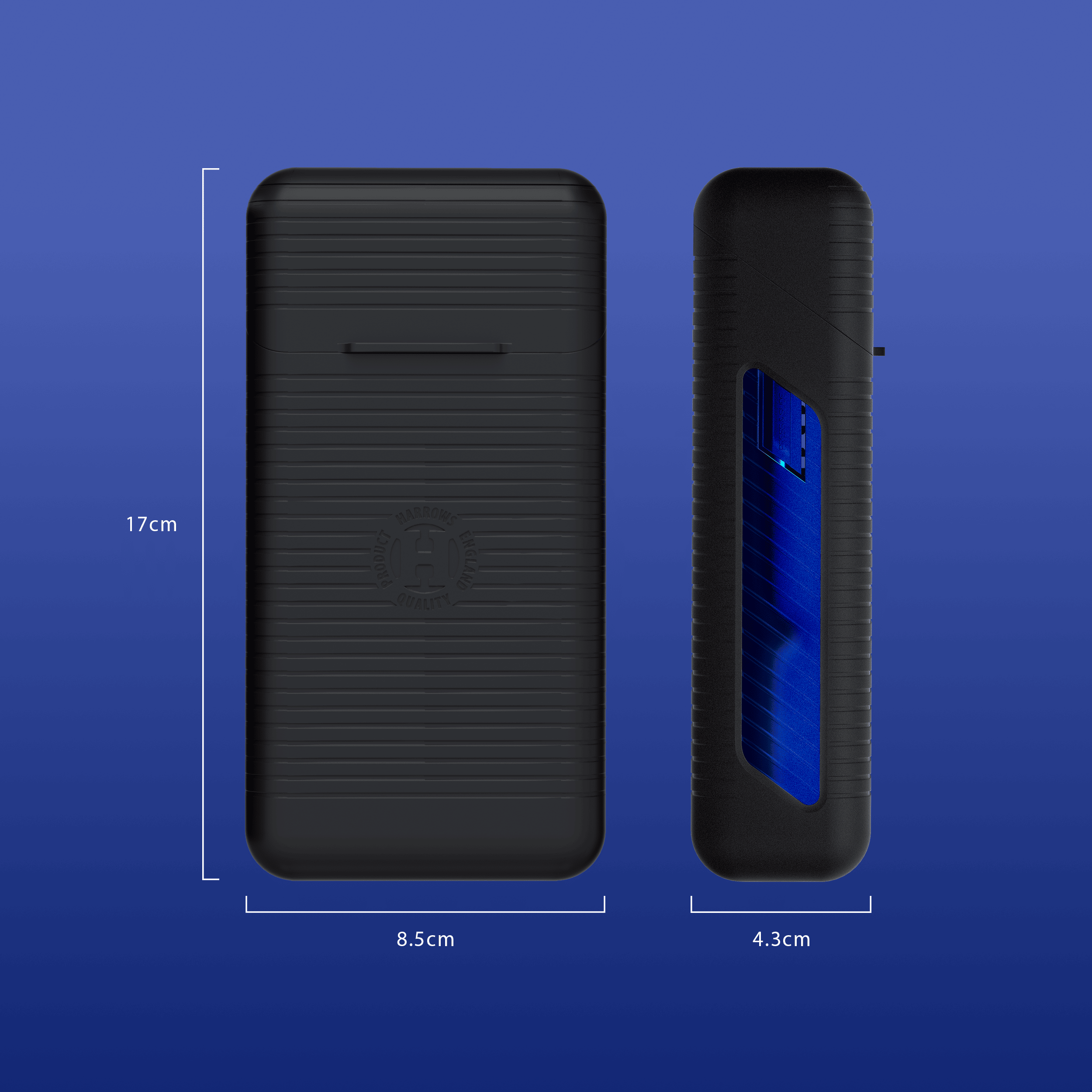 Zu sehen ist ein geöffnetes Harrows Vault Dartcase in Blau. Das Innenleben des Dartcases wird gezeigt.