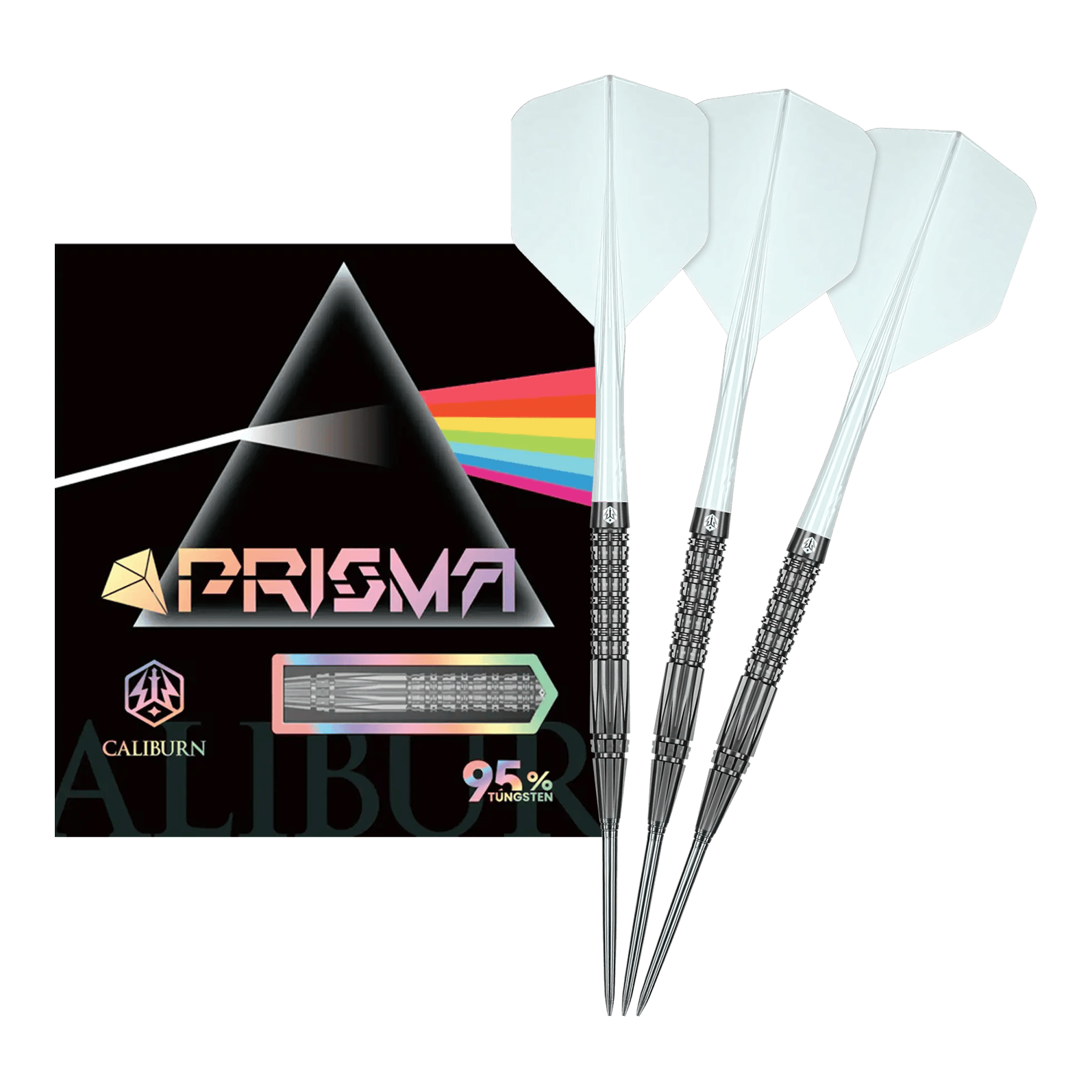 Caliburn Prisma P2 steel darts - 20.5g Auf dem Bild sieht man die Caliburn Prisma P2 Steeldarts, 20,5g. Diese Steeldarts bieten ein modernes Design für Turnierspieler.