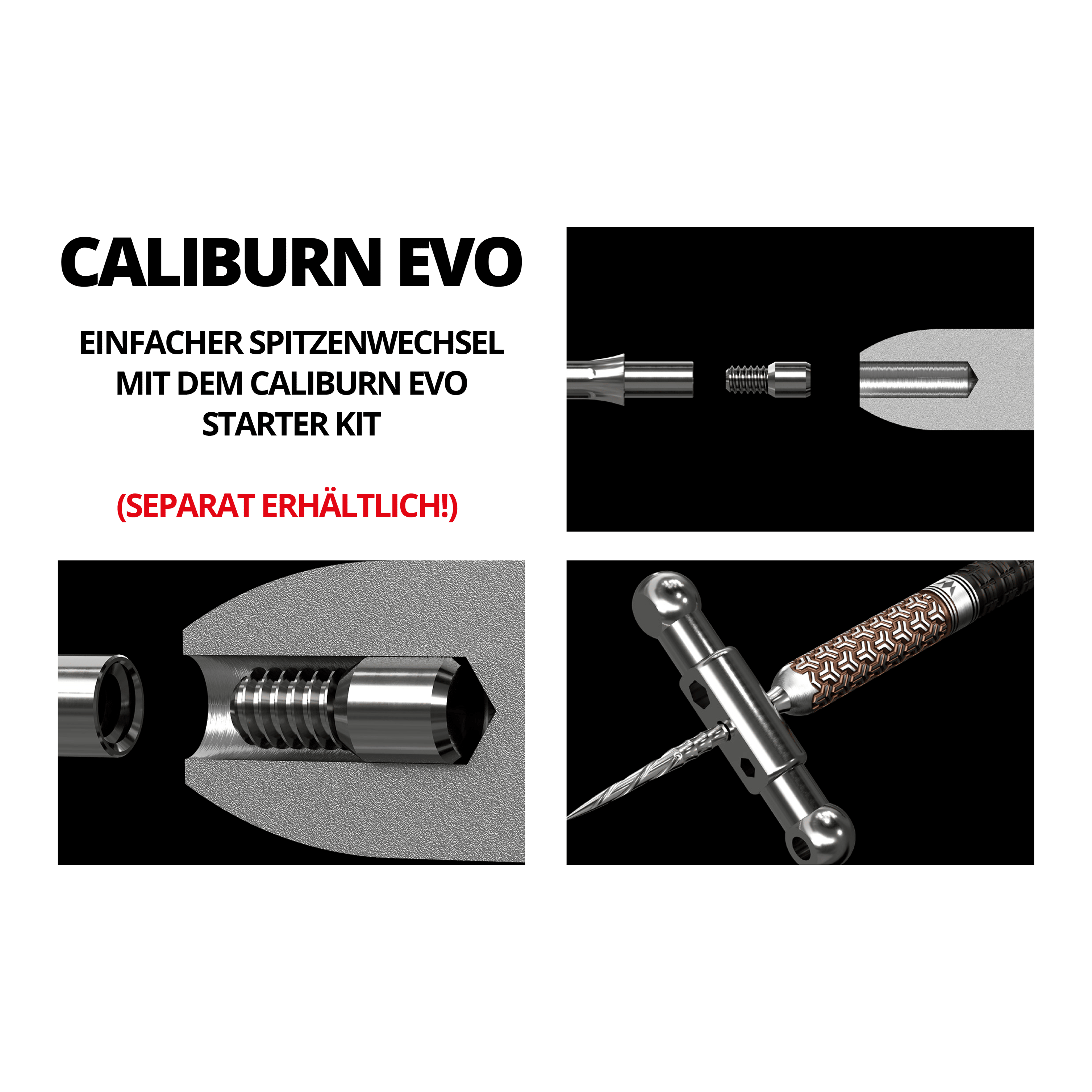 Mission Caliburn EVO System Steel Dart Tips - Ripple - Black