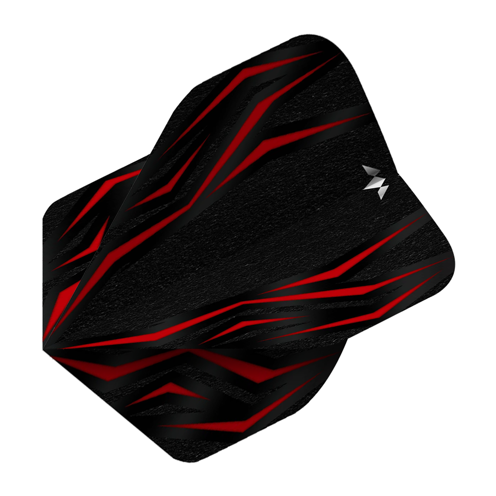 Mission Lava Red No. 6 Flights Auf dem Bild ist das Produkt Mission Lava Red No6 Flights zu sehen. Es handelt sich um rote Flights für Darts.