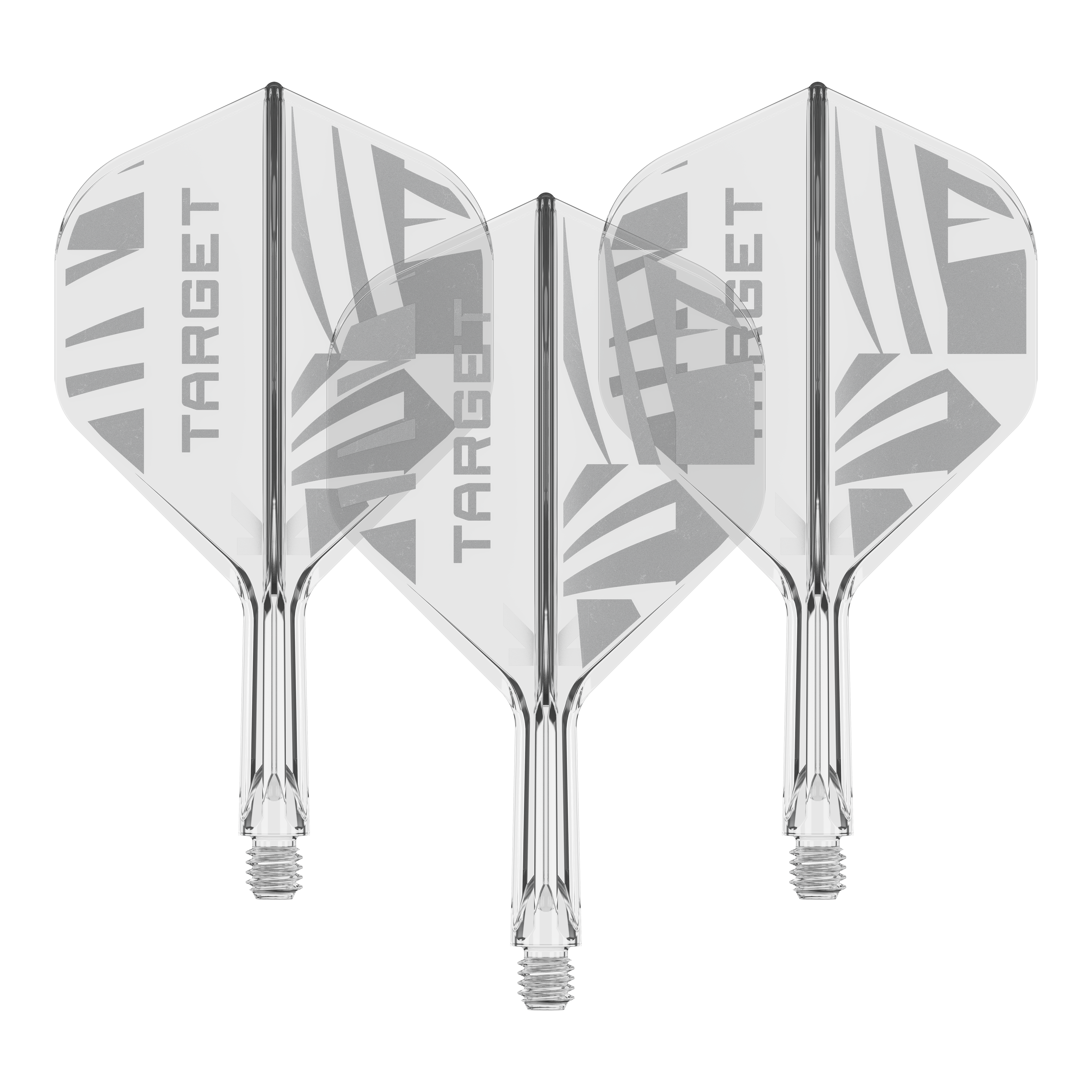 Target K-Flex Clear No2 Standard Flights Abgebildet ist ein Set Target K-Flex Clear No2 Standard Flights in 19 mm. Die Anordnung ist nebeneinander.