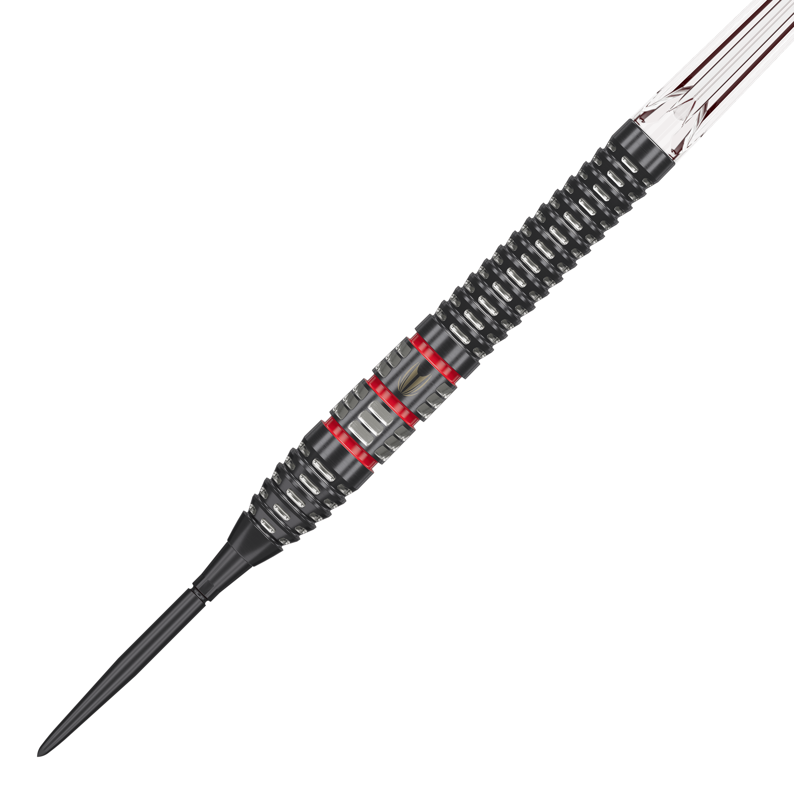 Target Nathan Aspinall 95K Swiss Point Steeldarts sind auf dem Bild dargestellt. Der Fokus liegt auf der Form und Verarbeitung der Darts.