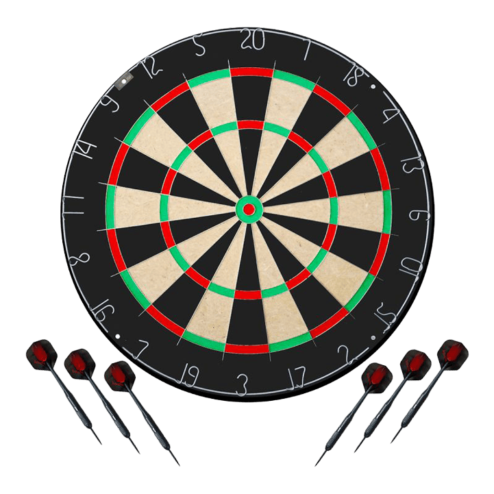 Karella Dartboard BullOut Set including 2 sets of steel darts