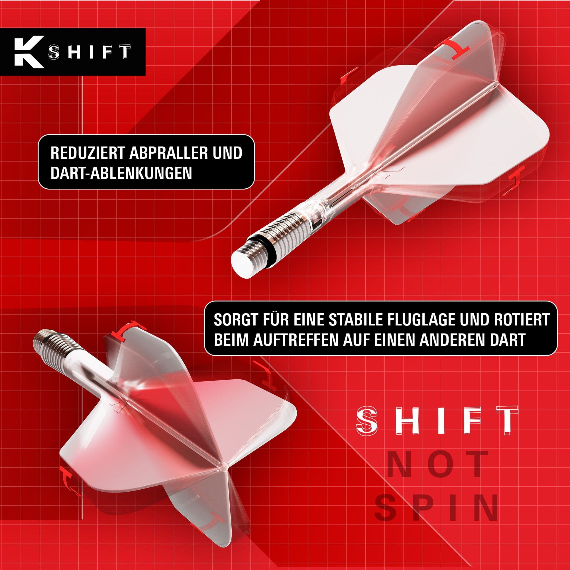 Target K-Shift No2 Standard Flights - White Abgebildet ist das Produkt Target K-Shift No2 Standard Flights in Weiß. Die Abbildung betont das Aussehen und die Details dieser Dart Flights.