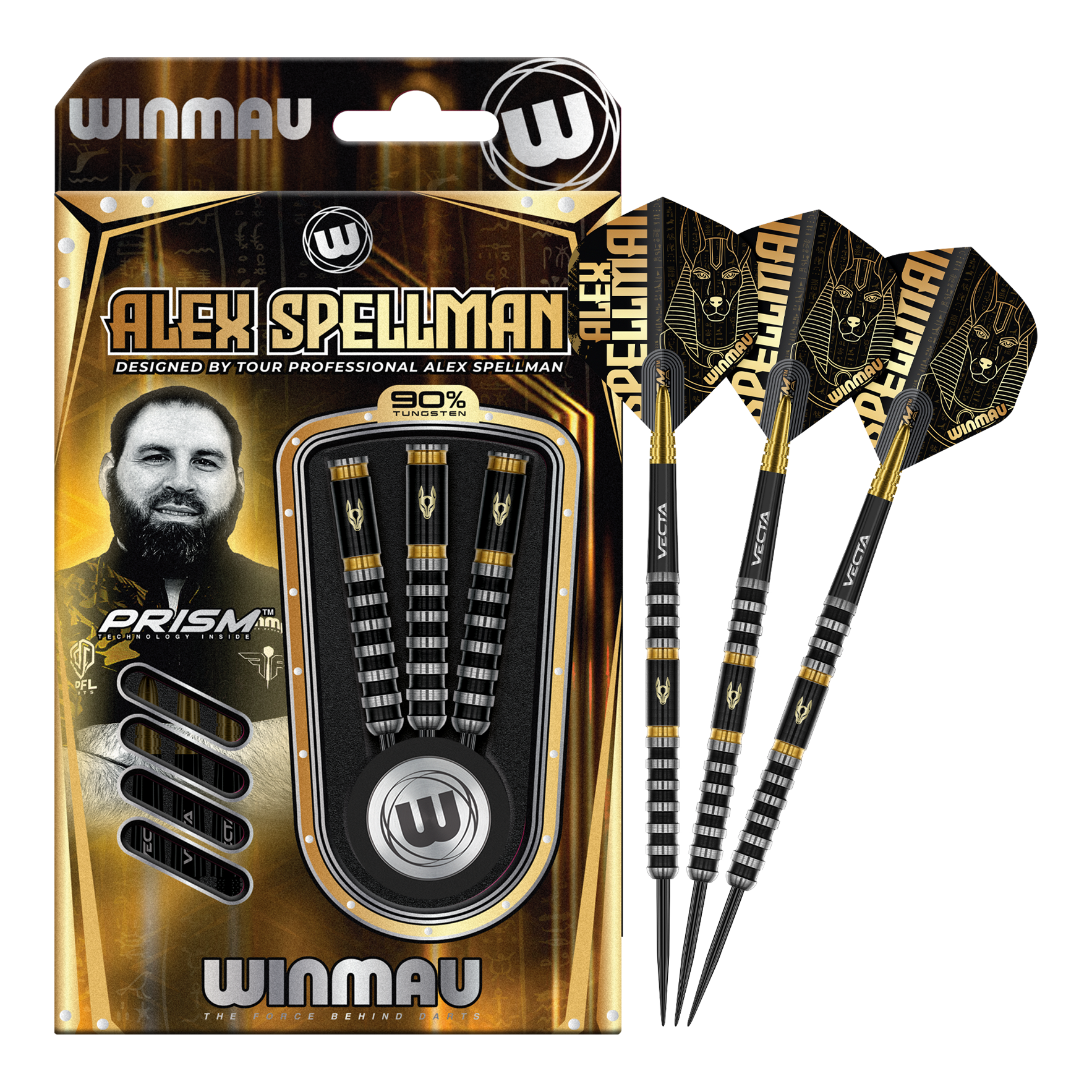 Winmau Alex Spellman steel darts Winmau Alex Spellman Steeldarts werden auf diesem Bild vollständig gezeigt. Das Produkt ist für professionelle und Hobbyspieler geeignet.