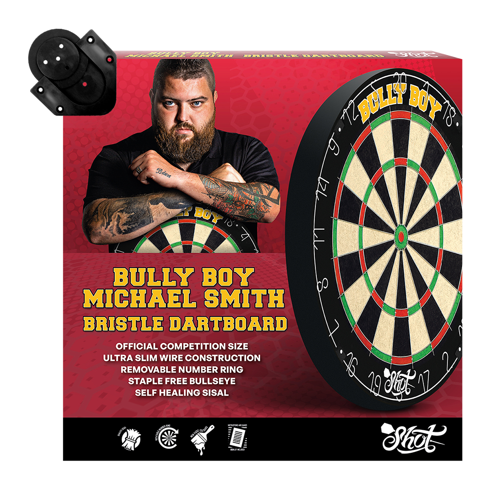 Shot Michael Smith Bully Boy Bristle steel dart board