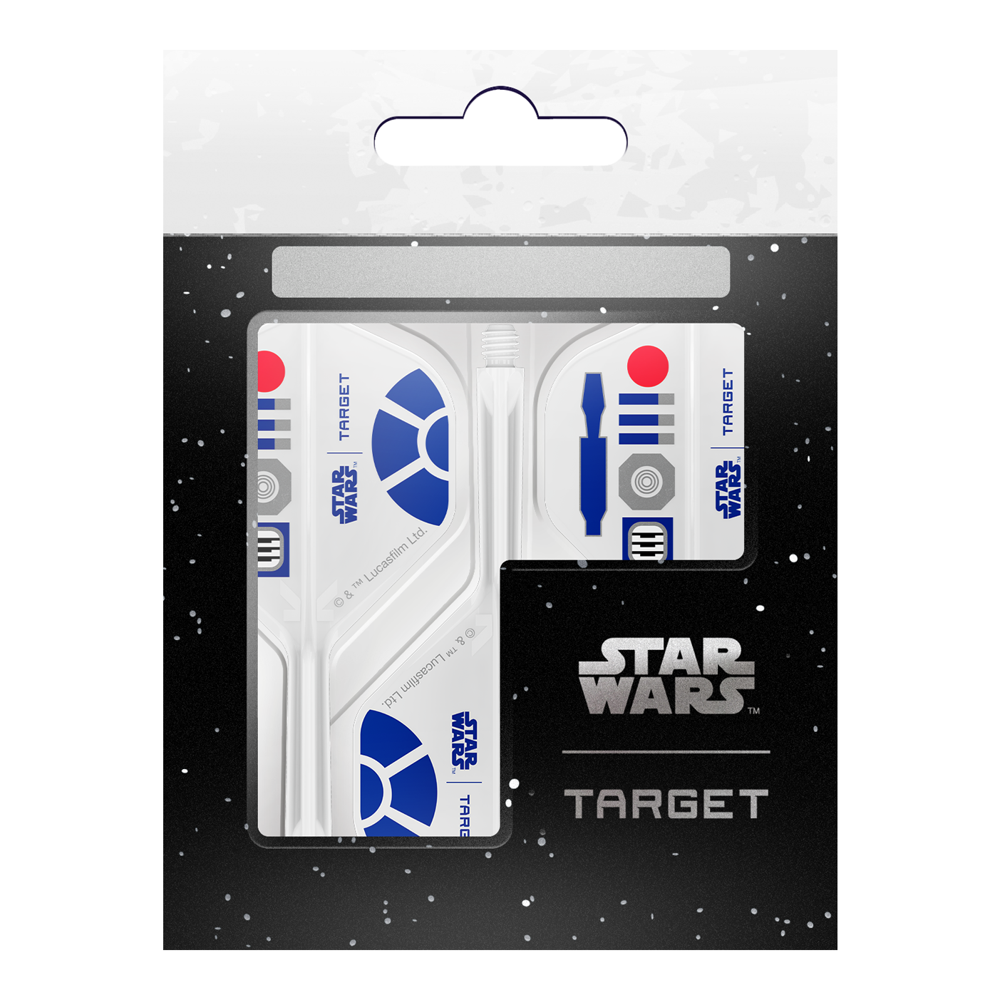 Target Star Wars K-Flex R2D2 No2 Standard Flights Target Star Wars K-Flex R2D2 No2 Standard Flights werden dargestellt. Diese Dartflights haben ein Star Wars Design mit R2D2 als Motiv.