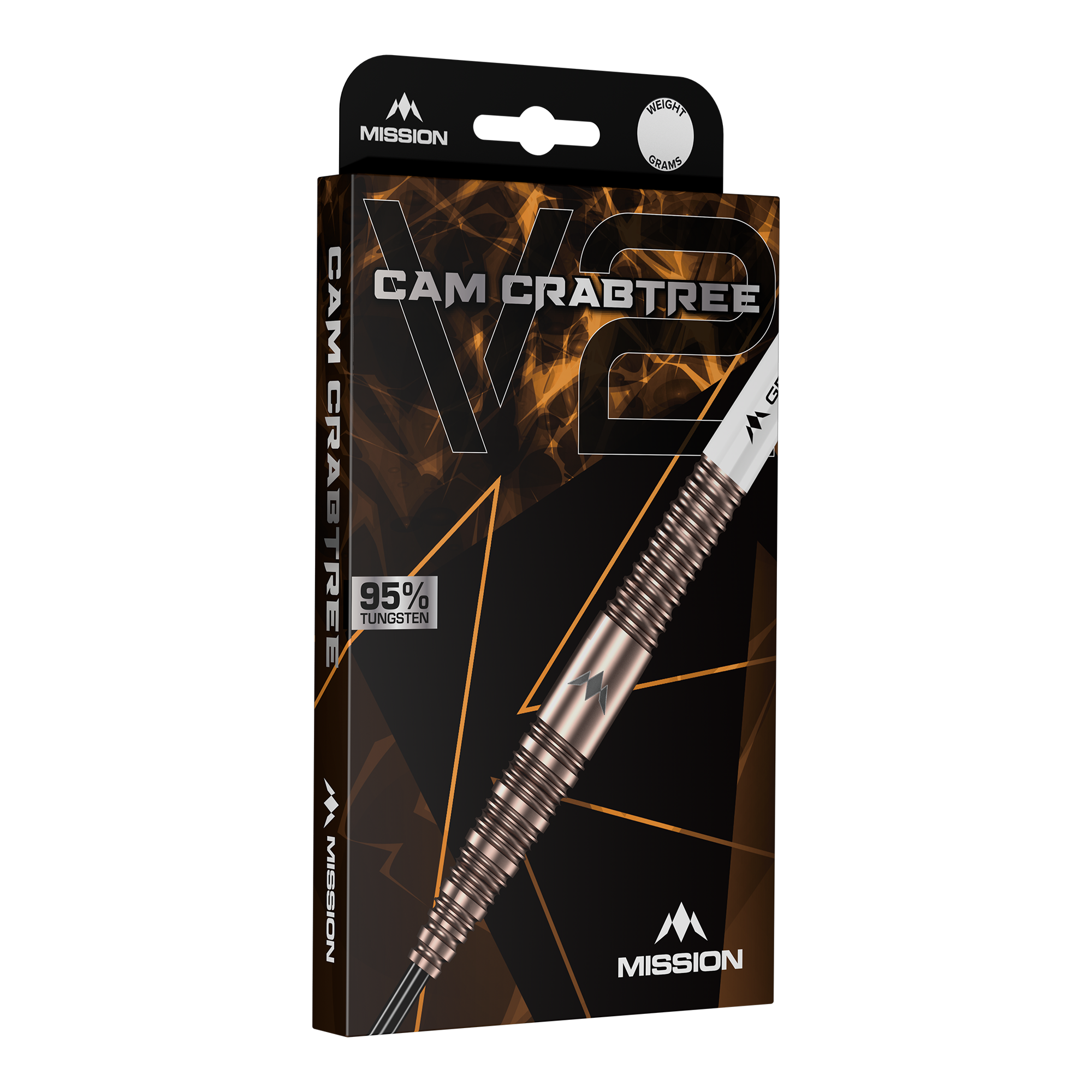 Mission Cam Crabtree V2 95% Tungsten Steel Darts Das Bild zeigt die Mission Cam Crabtree V2 95% Tungsten Steeldarts. Diese Darts zeichnen sich durch ihr professionelles Design und hohe Qualität aus.