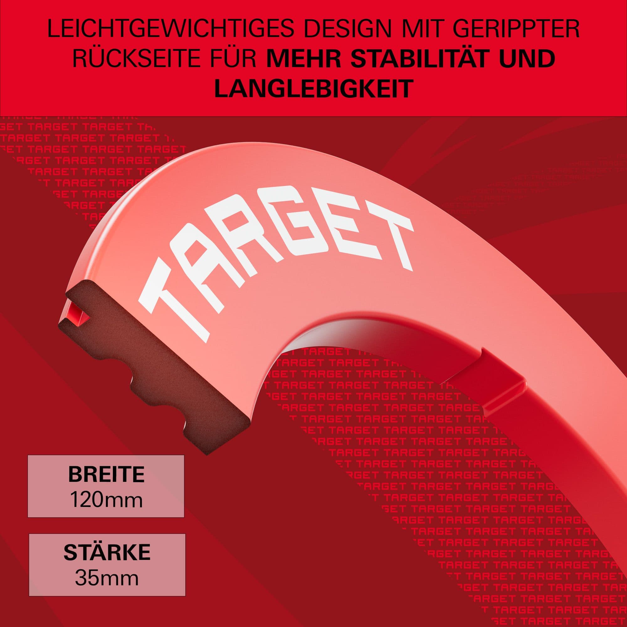 Abgebildet ist eine Dartboard-Umrandung in Rot von Target. Die Umrandung ist rund und hebt sich ab.