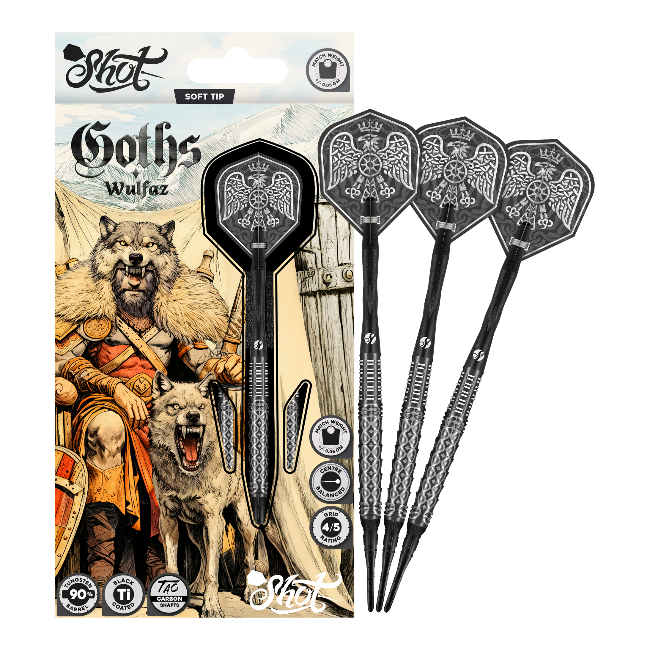Shot Goths Wulfaz soft darts - 20g Shot Goths Wulfaz soft darts - 20g