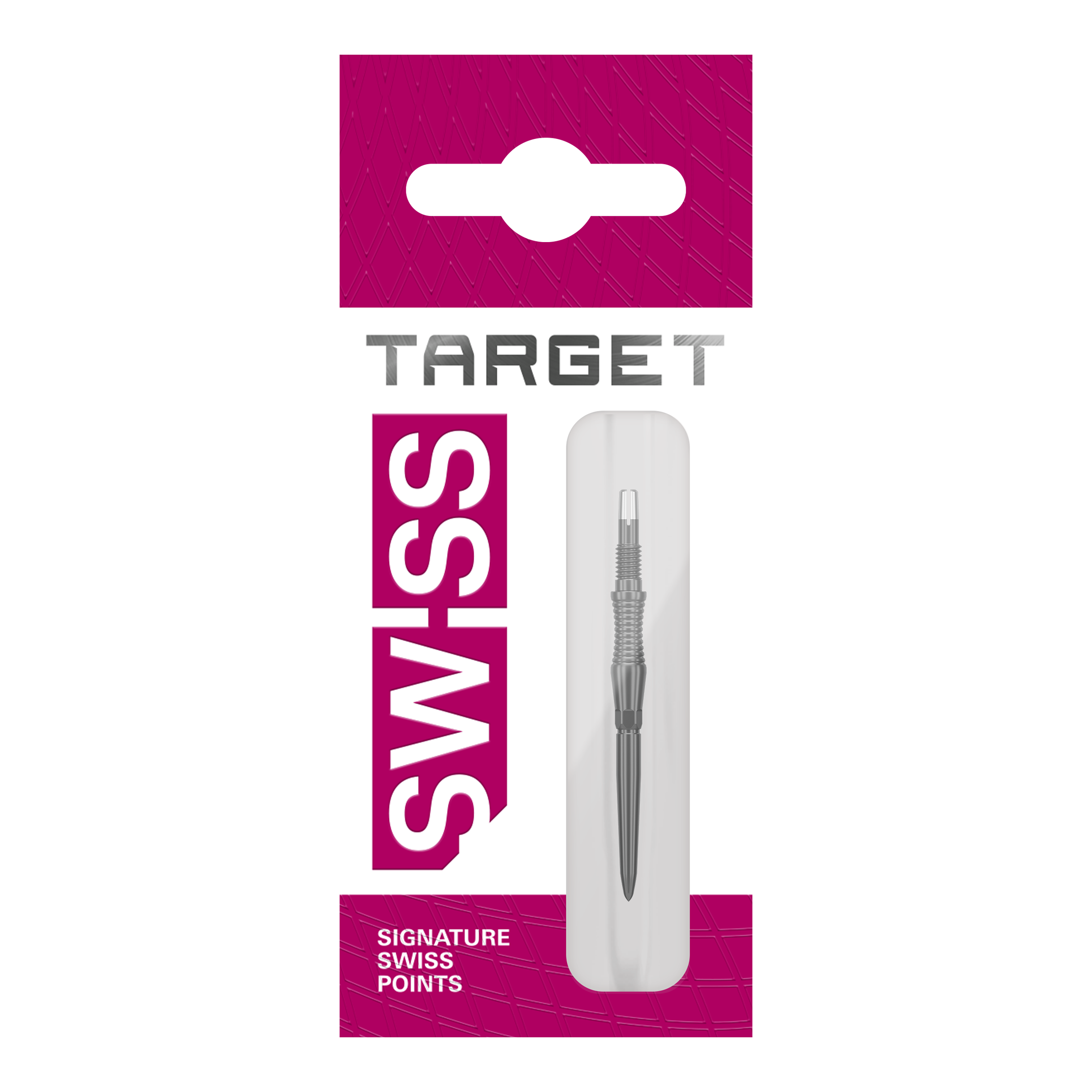 Dieses Bild zeigt schwarze Dartspitzen Signature RST von Target Swiss Point mit einer Länge von 30mm. Die Spitzen sind im Detail abgebildet.