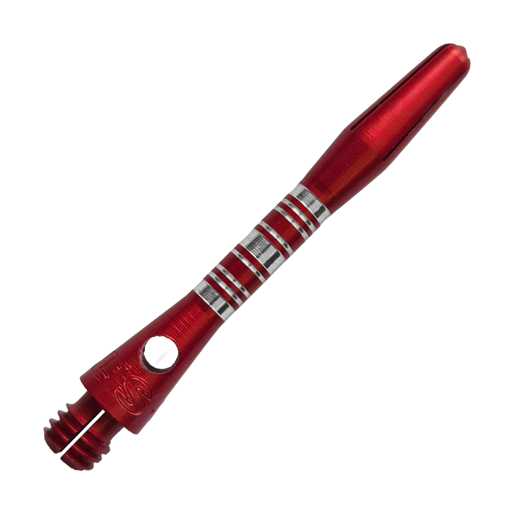 Abgebildet sind die Bulls NL Supra Aluminium Shafts in Rot, 34 mm. Sie eignen sich hervorragend als Ersatzteile für Dartpfeile.