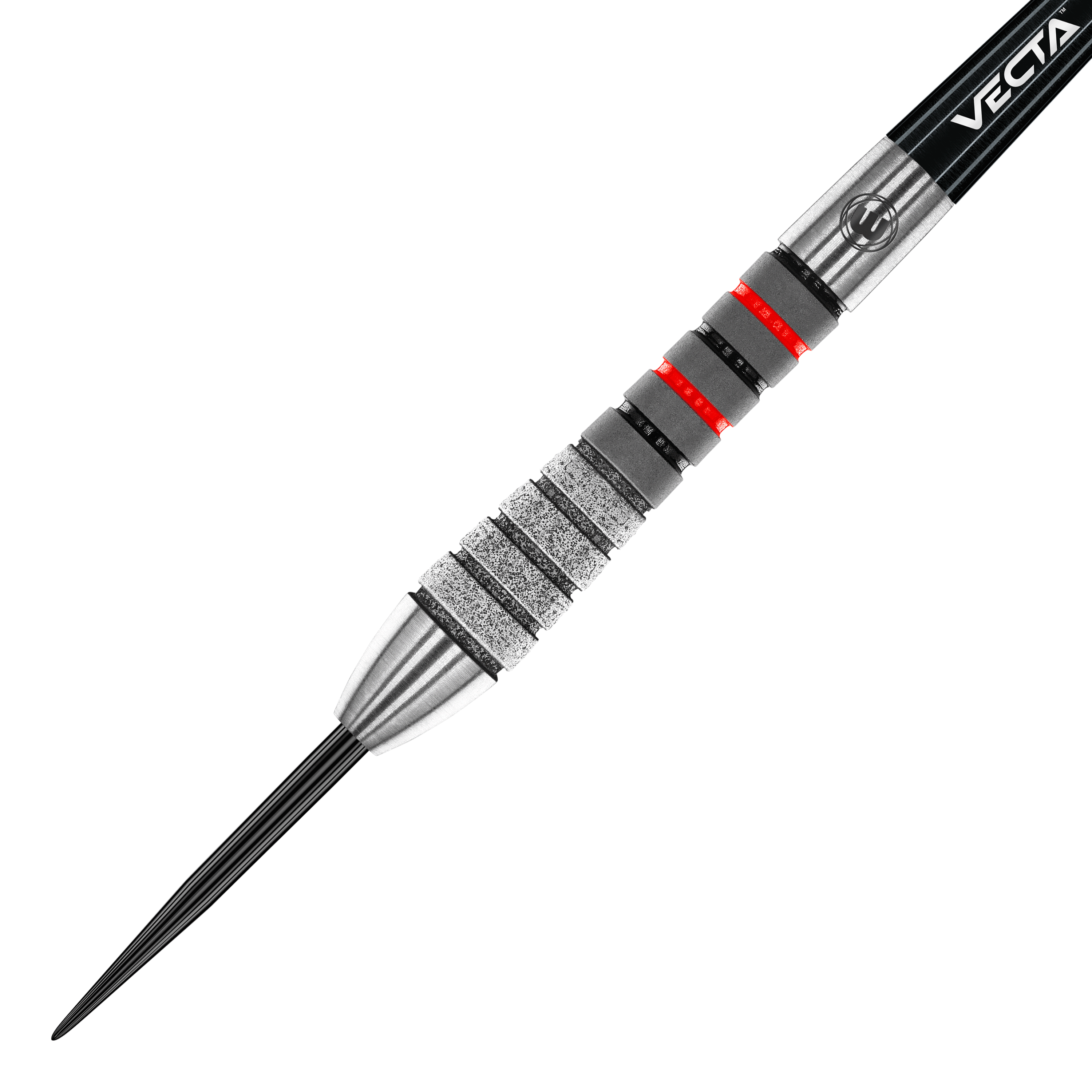 Winmau Dennis Priestley Diamond 3-Zero steel darts Dies ist ein Winmau Dennis Priestley Diamond 3-Zero Steeldart. Der Dartpfeil hat eine silberne Spitze und einen strukturierten Griff mit roten und schwarzen Akzenten.