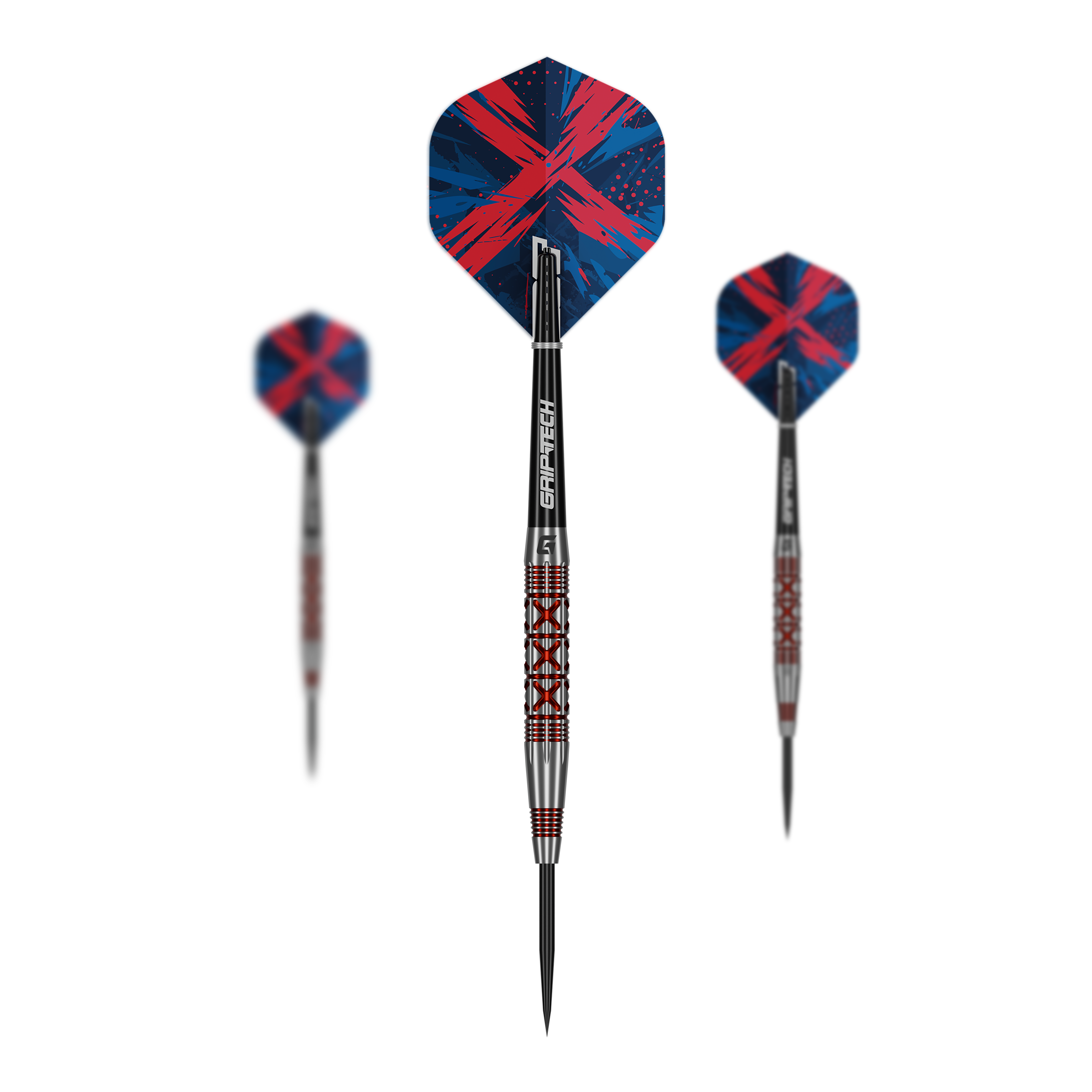 GOAT Strikes Steel Darts Dieses Bild stellt das Set der GOAT Strikes Steeldarts dar. Es zeigt mehrere Darts zusammen als Set.