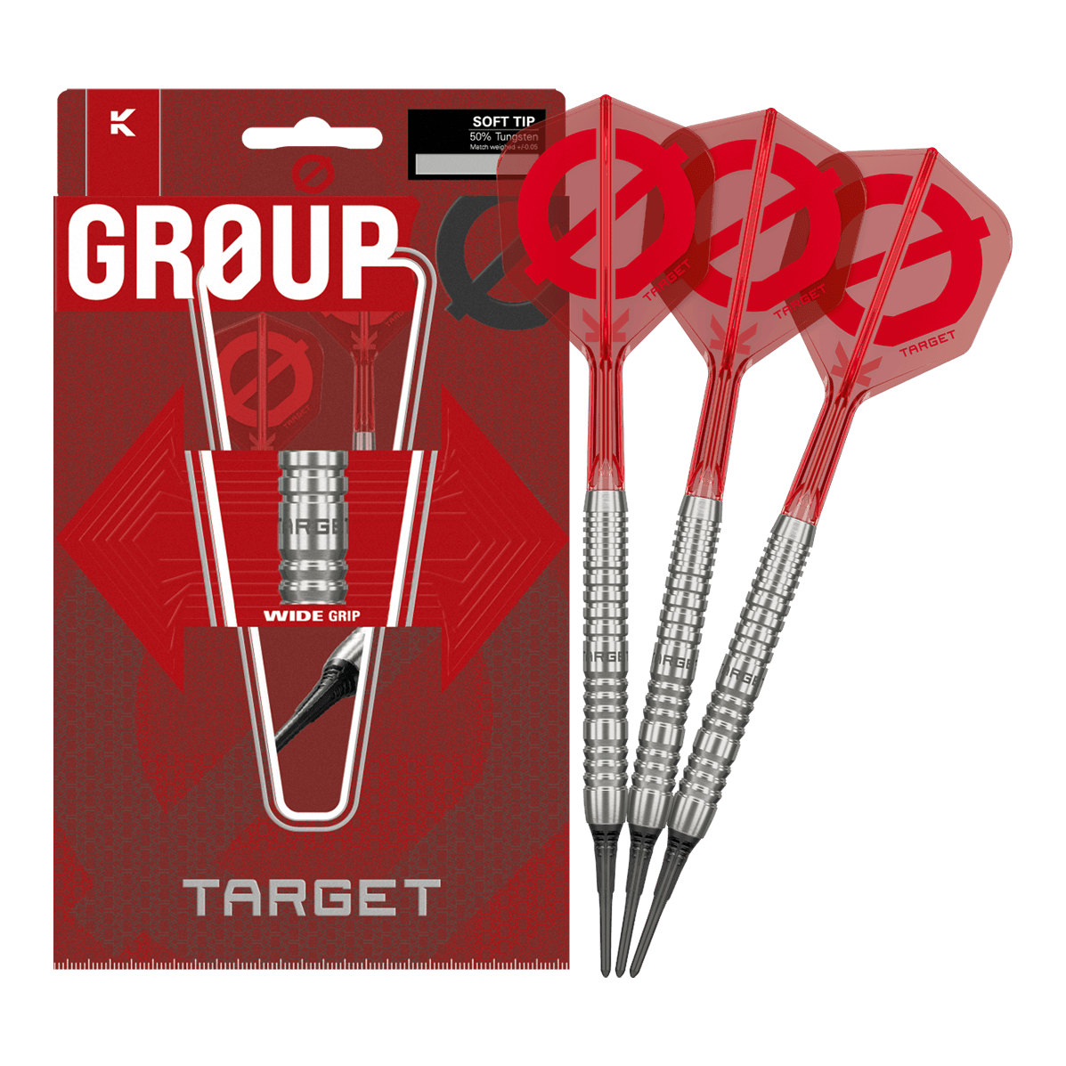Target Group O 12 Softdarts Das Target Group O 12 Softdarts Set ist auf dem Bild zu sehen. Das vollständige Set ist ausgelegt.