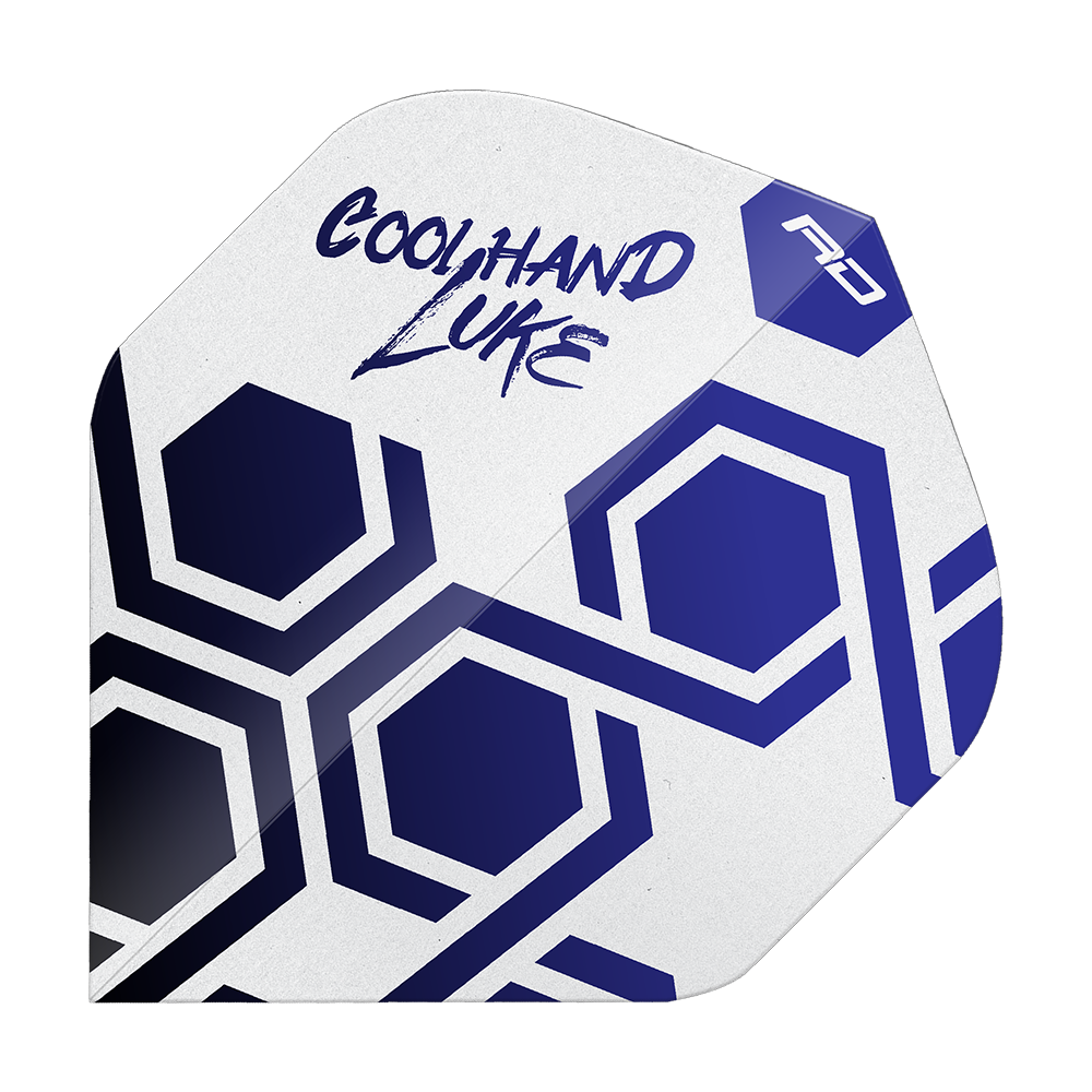 Abgebildet ist das Produkt Red Dragon Pro Player Premium Luke Humphries Blue TX5 Premium No2 Standard Flights. Es handelt sich um hochwertige Flights für Dartpfeile.