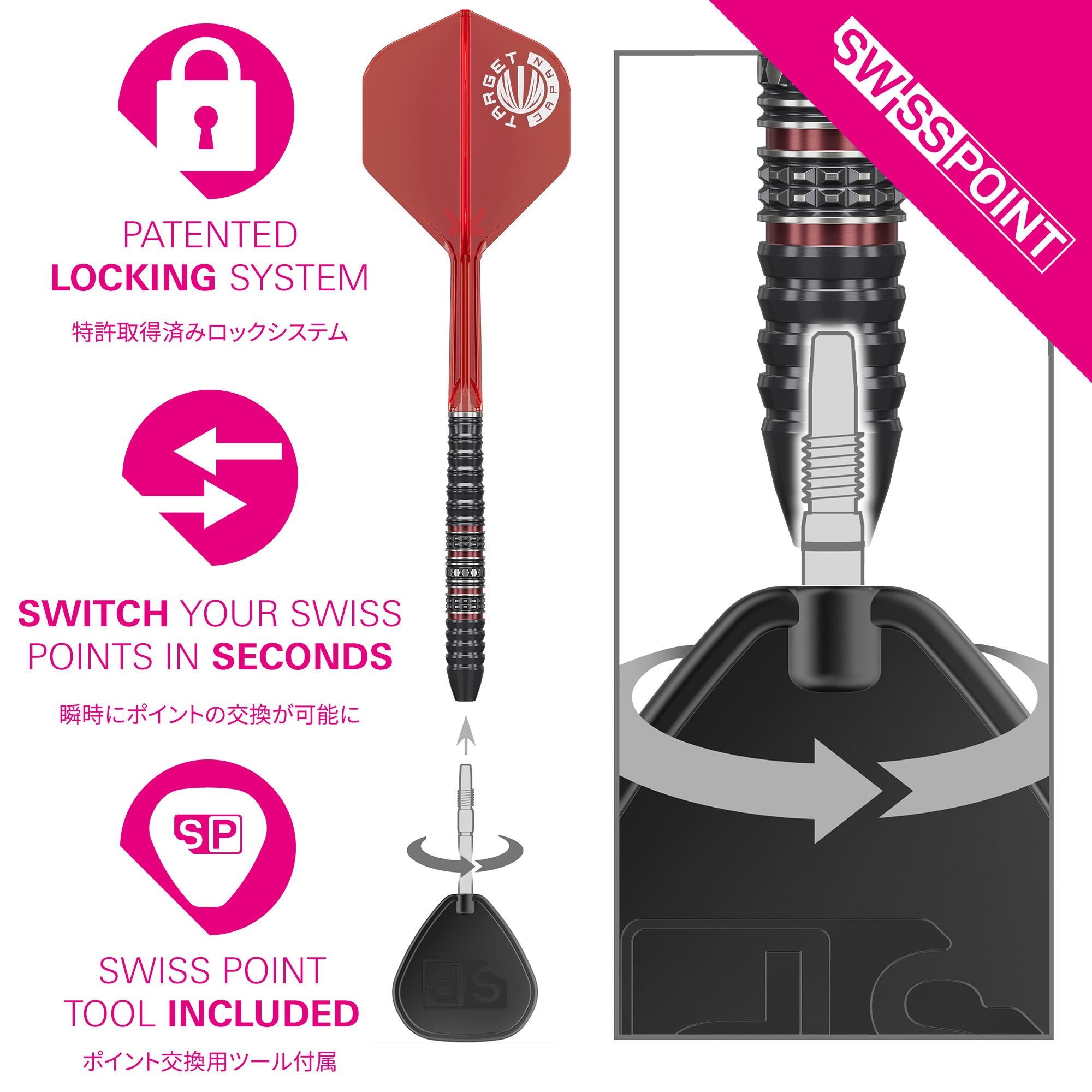 Target Japan Prime Series Diamond Kosuzu Iwao GEN4 Swiss Point Steeldarts Das Produkt ist Target Japan Prime Series Diamond Kosuzu Iwao GEN4 Swiss Point Steeldarts. Diese Steeldarts sind aus robusten Materialien hergestellt und für ambitionierte Dartspieler gedacht.