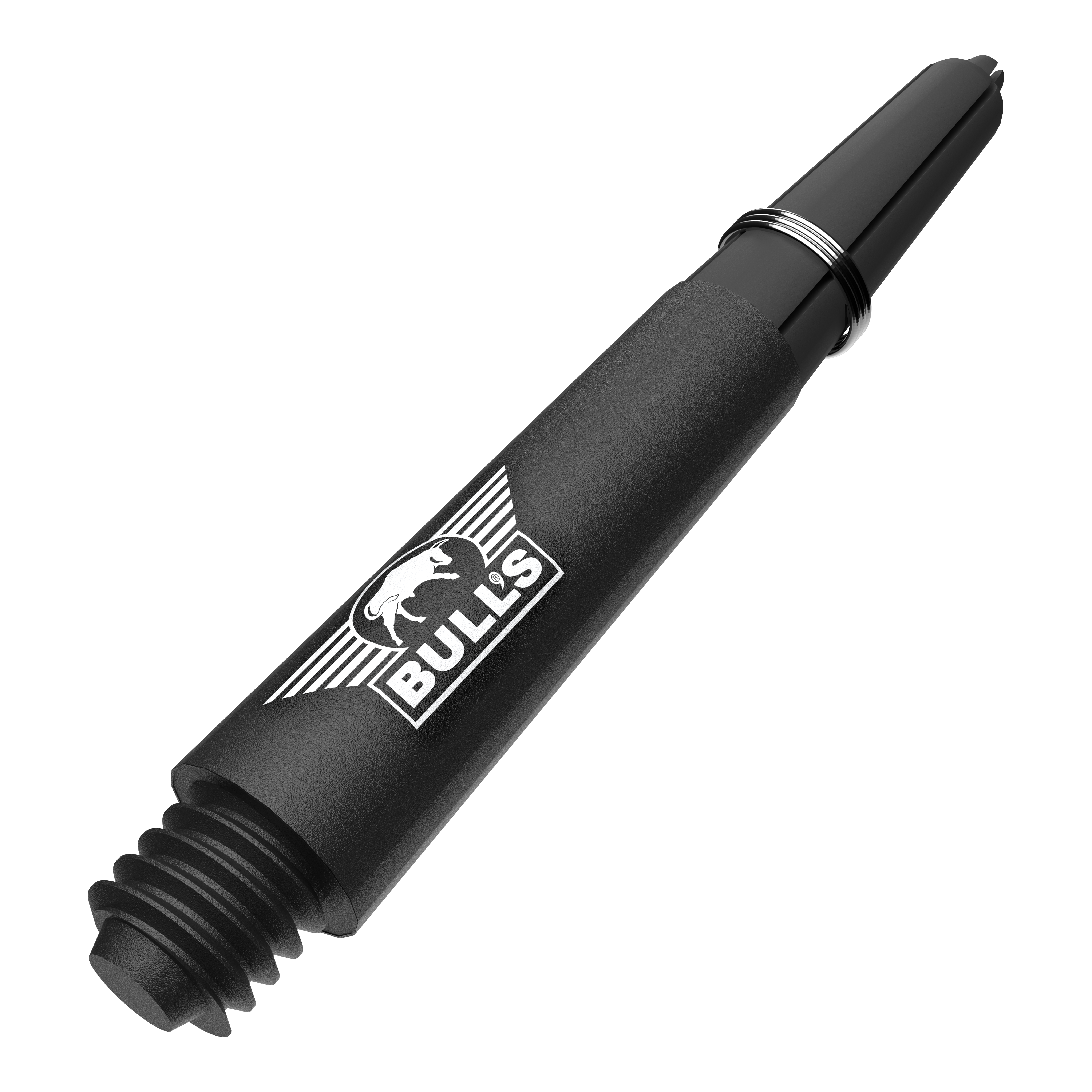 Ein Bild mit dem Dateinamen BU55340_BullsNL_Capo_Carbon_Shafts_Schwarz_Short_34mm_2. Abgebildet ist wahrscheinlich ein zweiter kurzer schwarzer Carbon-Shaft für Darts.