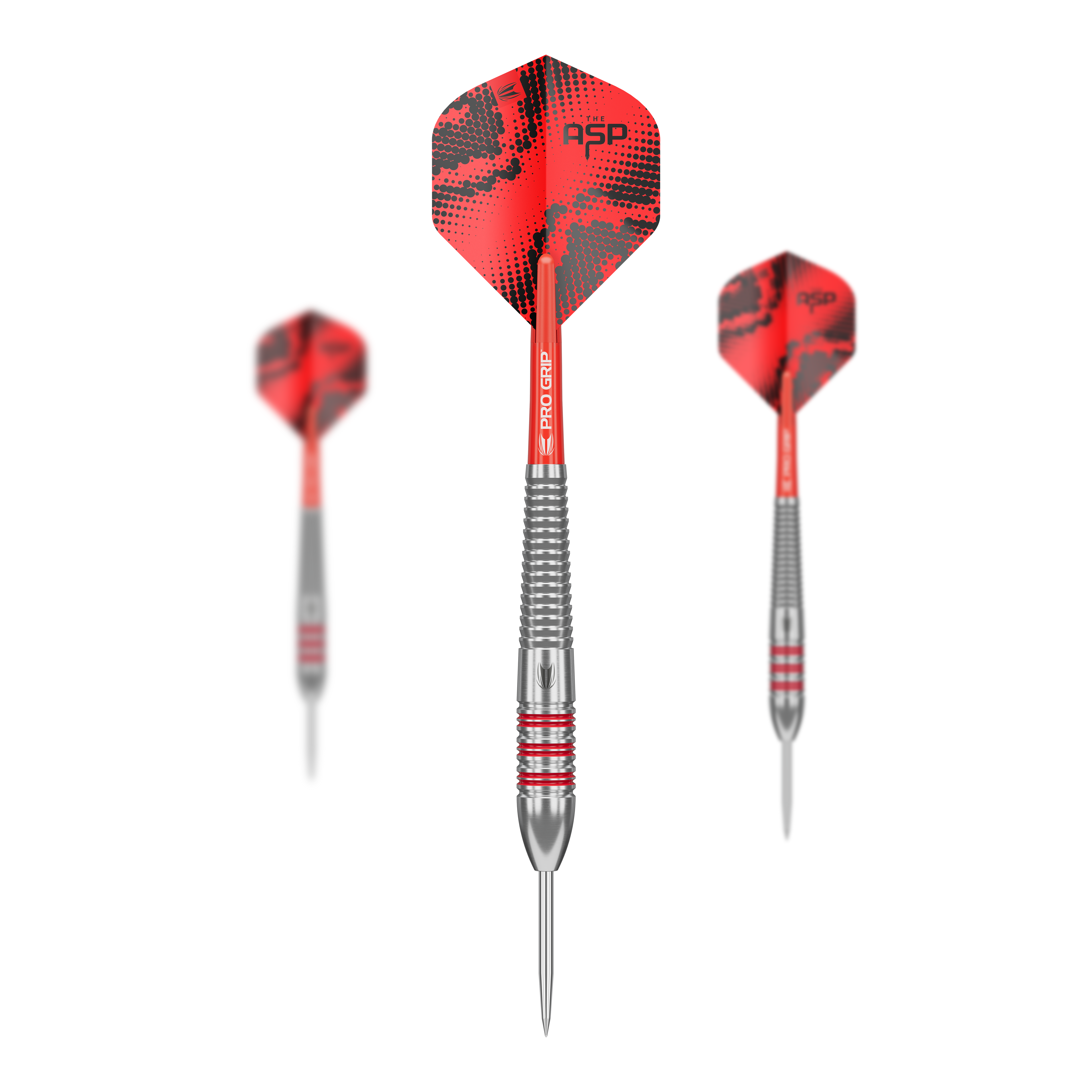 Dieses Bild zeigt das Set der Target Nathan Aspinall Brass Steeldarts - 22g. Das Set eignet sich perfekt für Einsteiger und Fortgeschrittene.