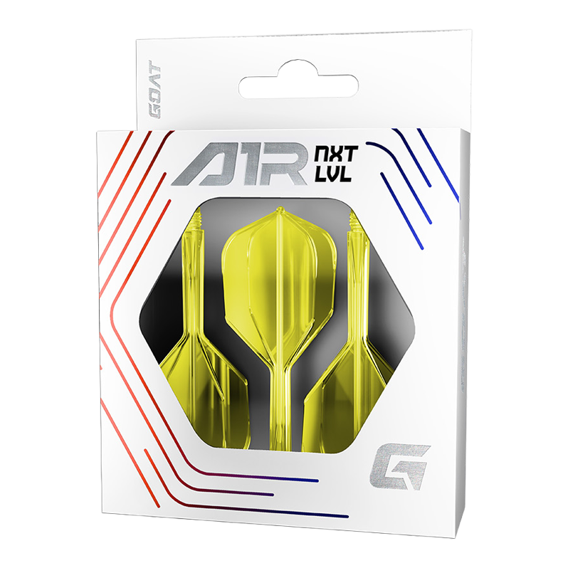 GOAT A1R No6 Flight Shaft System - Neon Yellow Das Bild zeigt das GOAT A1R No6 Flight-Shaft-System in Neon Gelb. Es handelt sich um einen Dartzubehör-Artikel zum Verbinden von Flight und Shaft.