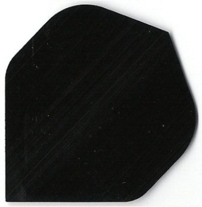 pr2 Das Bild zeigt ein Poly-Plain Flights PR2 Dart-Flügel. Er ist schwarz und hat eine abgerundete, leicht eckige Form.