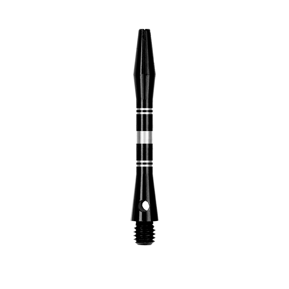 Ringed Aluminum Shafts - Black Silver Das Bild zeigt Aluminium Shafts in Schwarz und Silber. Das Produkt ist in Nahaufnahme abgebildet.