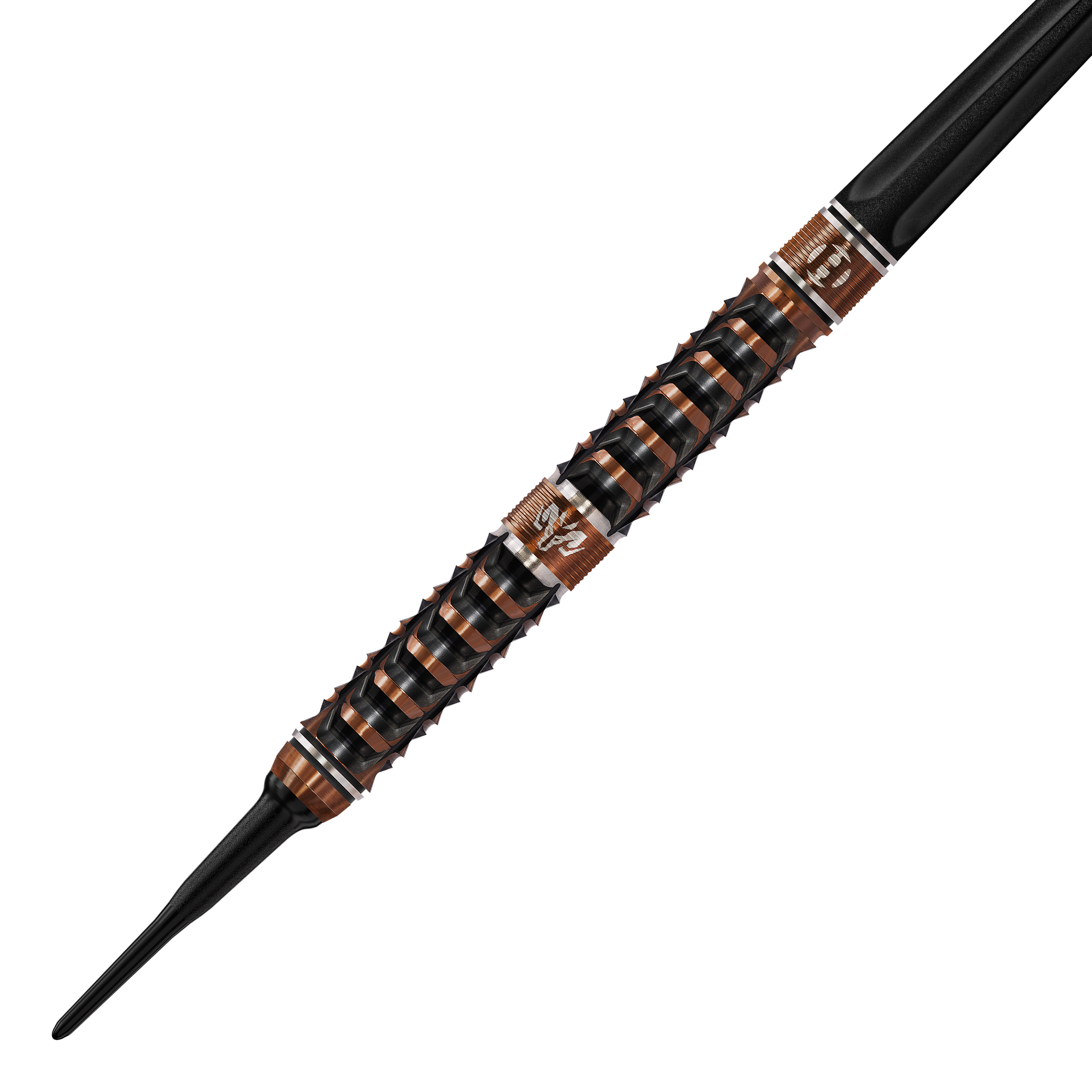 Harrows Tungsten Trinity soft darts Zu sehen sind die Harrows Wolfram Trinity Softdarts. Das Bild stellt die Details und Form der Softdarts dar.