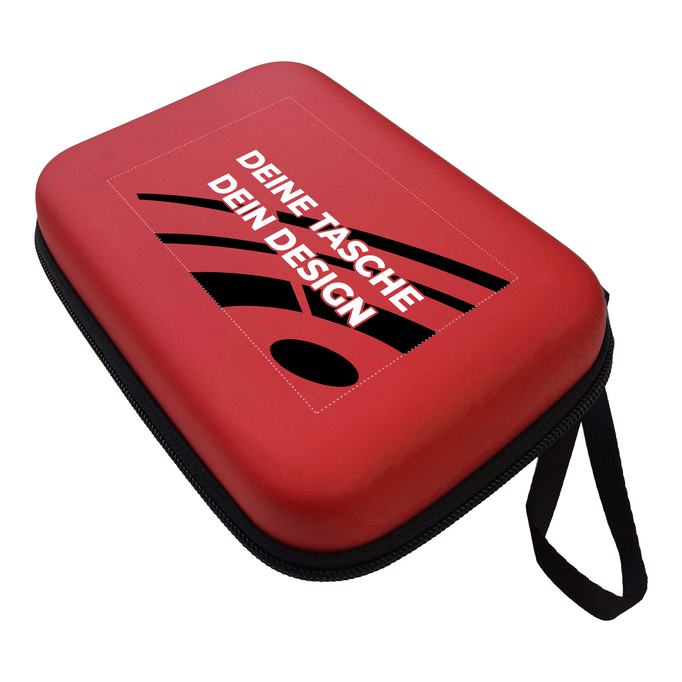 System-4 dart case with your design Das Foto zeigt ein Dartcase System 4 in Rot. Das Etui schützt und organisiert Dartpfeile und Zubehör.