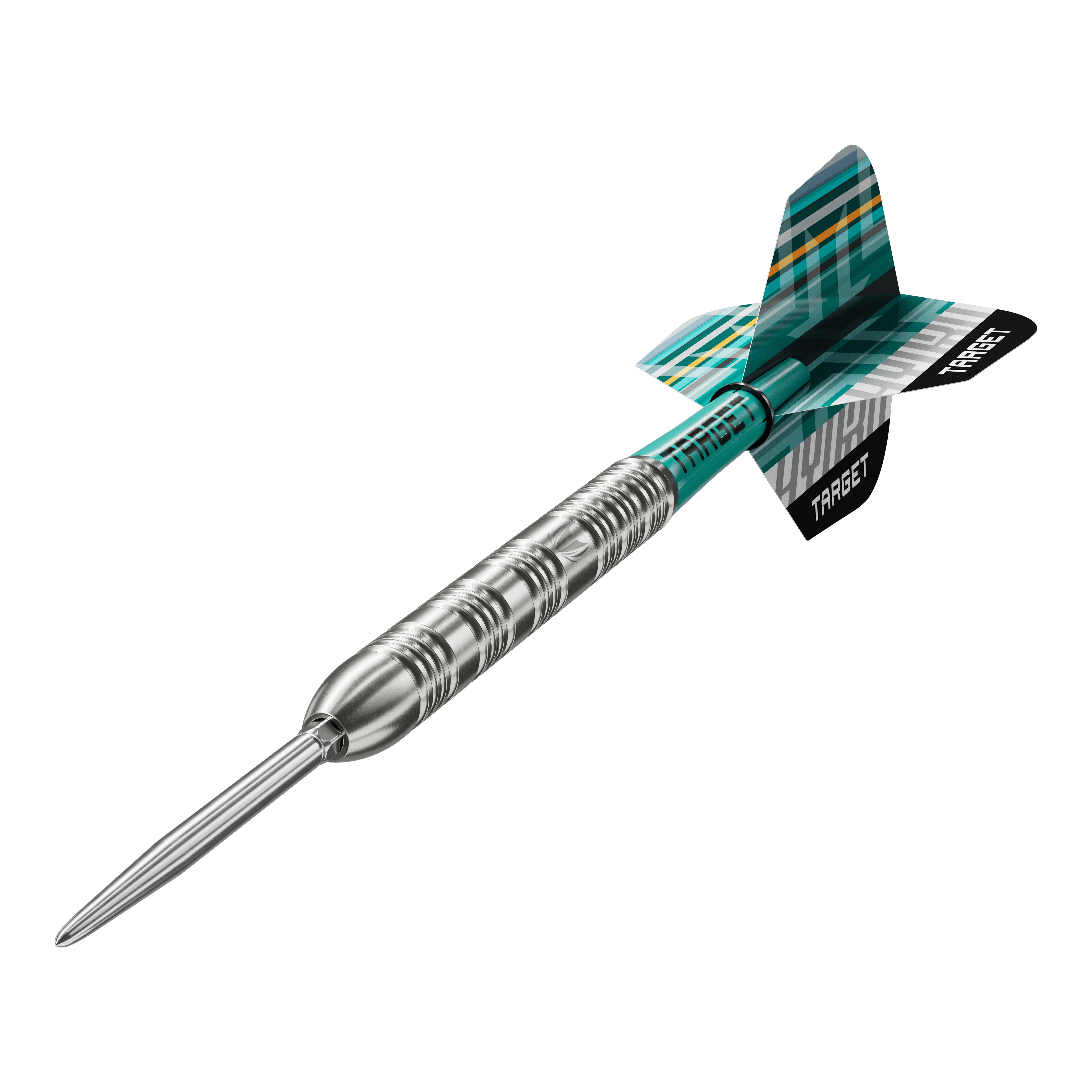 Target Hydro 02 Swiss Point steel darts Das Bild zeigt die Target Hydro 02 Swiss Point Steeldarts. Die Steeldarts sind deutlich und detailreich abgebildet.
