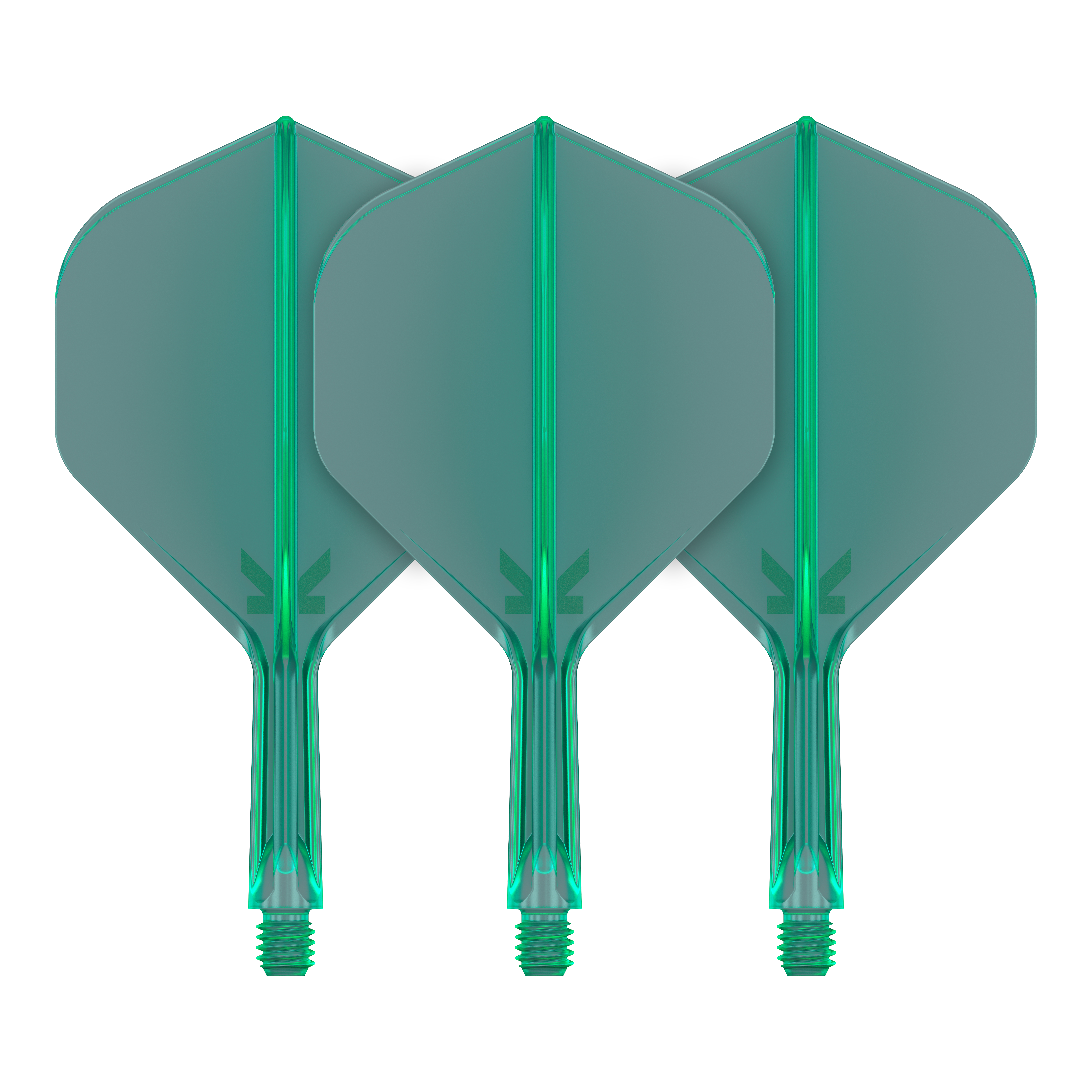 Target K-Flex No2 Standard Flight System - Green Abgebildet ist ein Produkt mit dem Namen 410031_Target_K-Flex_No2_Standard_Flights_Grn_19mm_2. Es handelt sich vermutlich um grüne Standard-Flights für Darts.