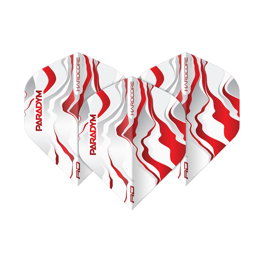 Red Dragon Hardcore Premium Paradym Red Premium No2 Standard Flights Abgebildet ist ein Set Red Dragon Hardcore Premium Paradym Red Premium No2 Standard Flights. Das Produkt zeigt hochwertige Dart-Flights in Standardgröße.