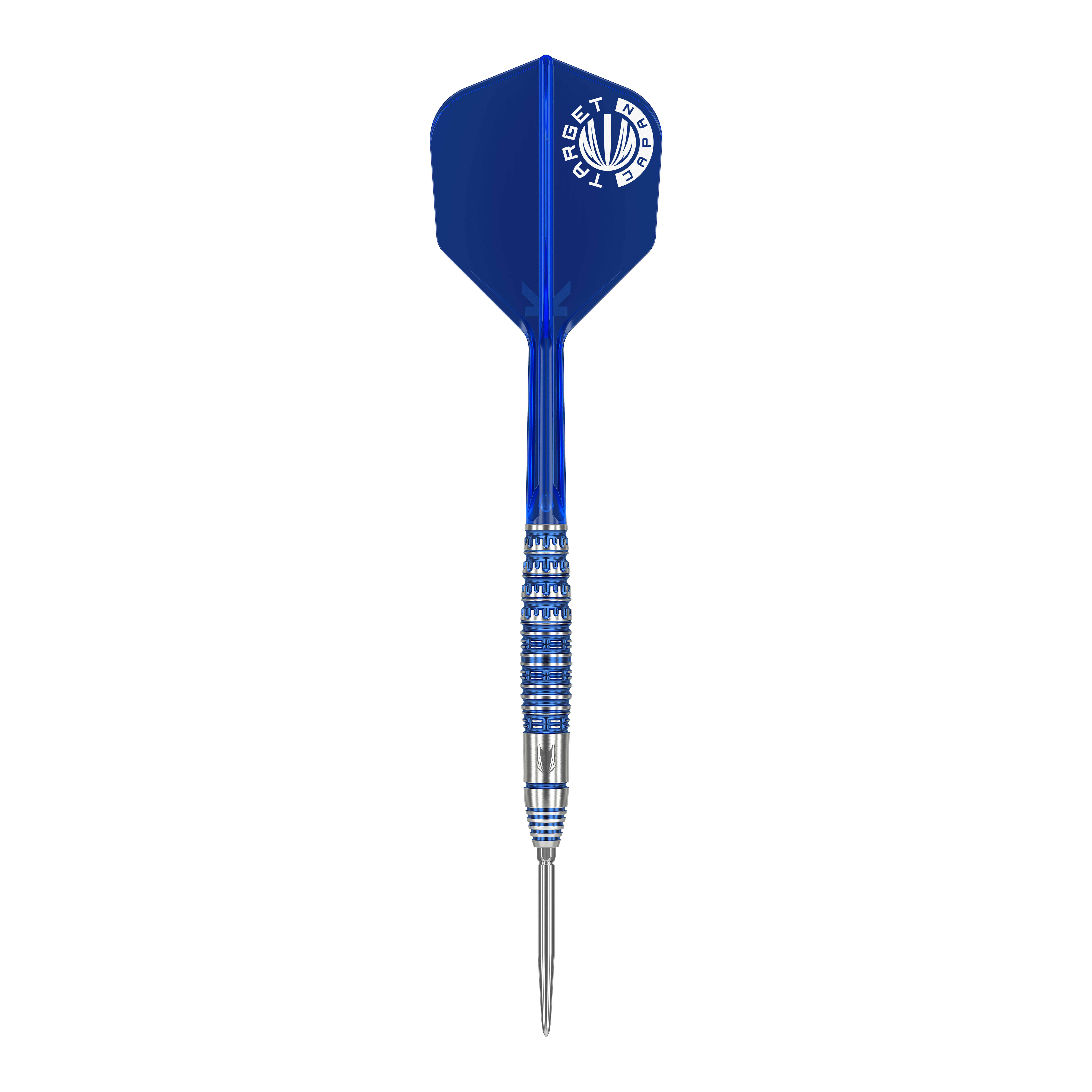 Target Japan Toru Suzuki Sereno GEN1 Swiss Point Steeldarts - 21g Auf dem Bild ist ein Steeldart der Marke Target Japan Toru Suzuki Sereno GEN1 Swiss Point mit 21g Gewicht zu sehen. Der Dart hat eine blaue Flight und einen silber-blauen Schaft mit feinen Rillen.