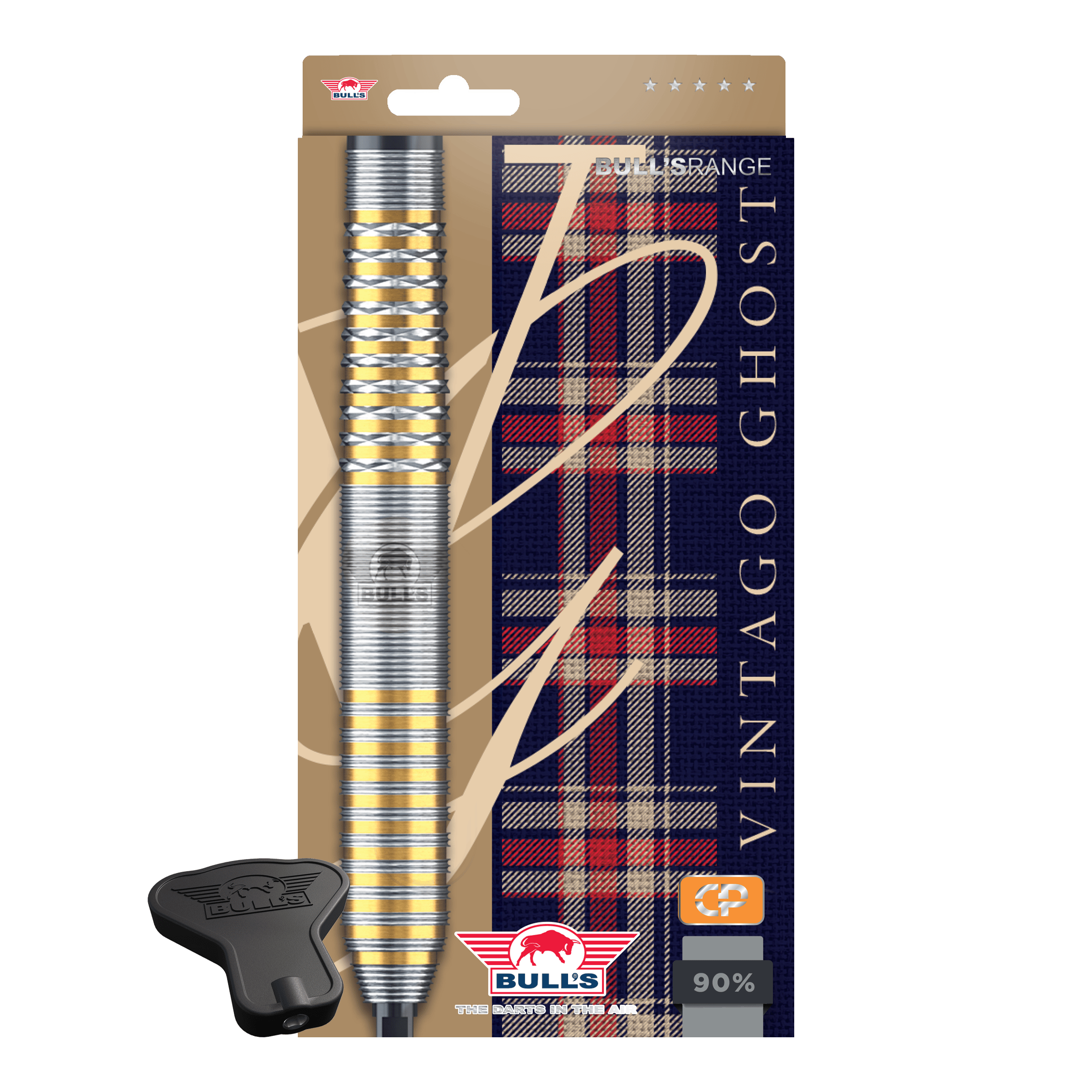 Bulls NL Vintage Ghost Convertible Points Steel Darts Zu sehen ist das Produkt Bulls NL Vintago Ghost Convertible Points Steeldarts. Die Darts zeichnen sich durch ihre Wandelbarkeit und Präzision aus.