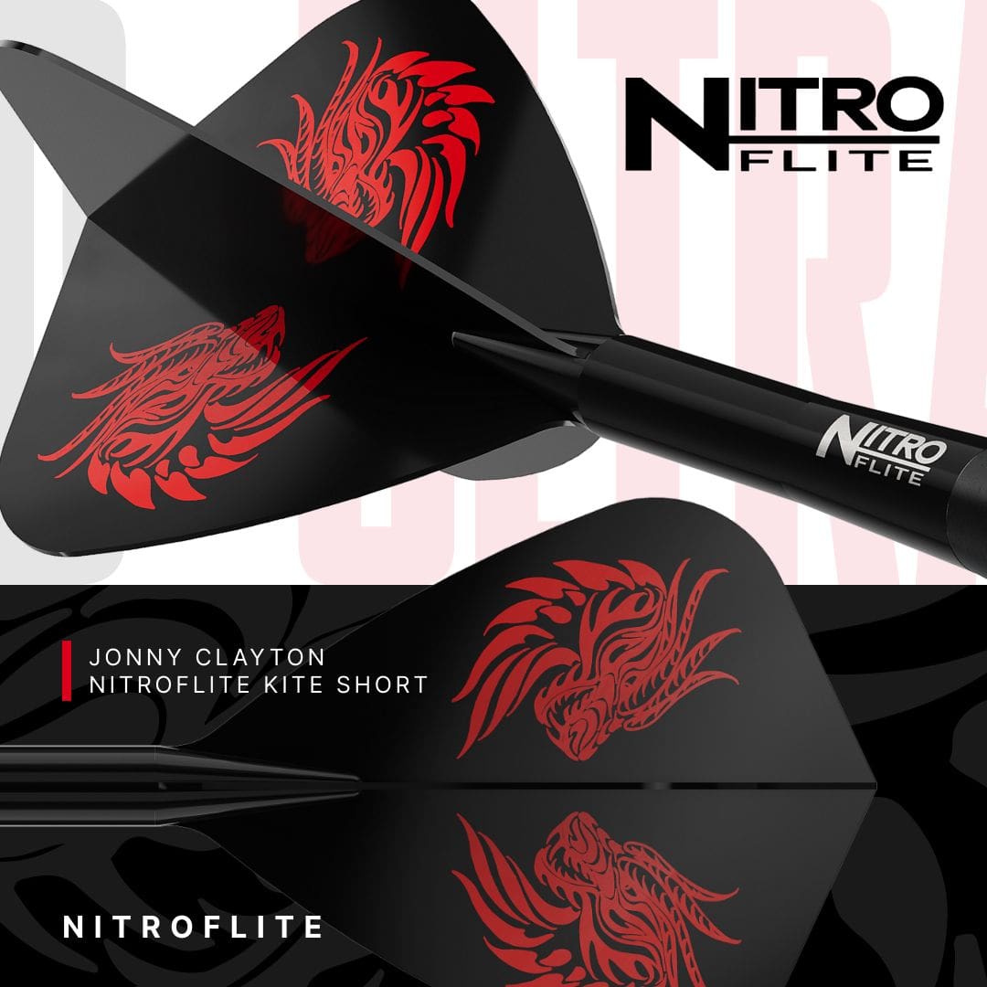 Red Dragon Jonny Clayton RD-ULTRA Switch Point Steeldarts - 22g Auf dem Bild sind die Red Dragon Jonny Clayton RD-ULTRA Switch Point Steeldarts mit 22 Gramm zu sehen. Die Darts werden aus einer anderen Perspektive dargestellt.