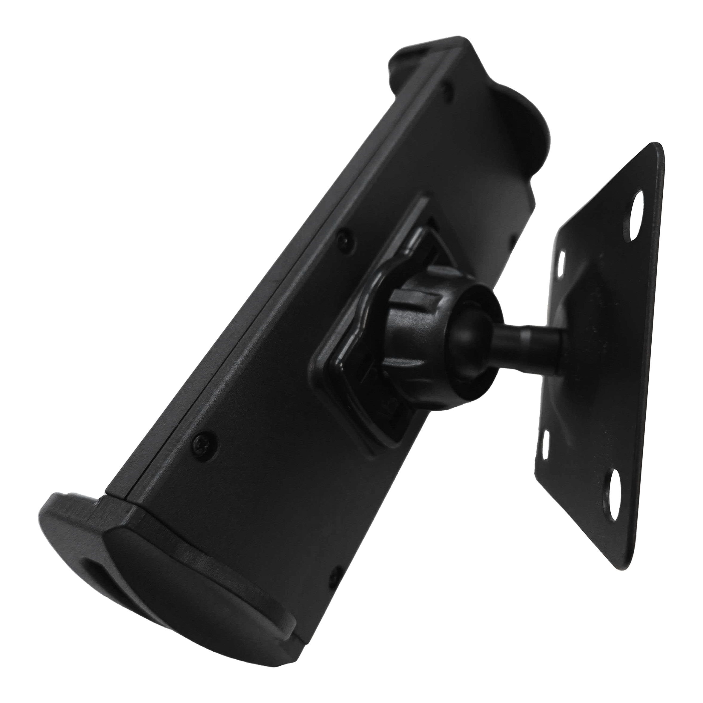 Die Abbildung zeigt die McDart TABSteady Tablet Wandhalterung. Sie besteht aus robustem Material und ermöglicht die sichere Befestigung eines Tablets an der Wand.