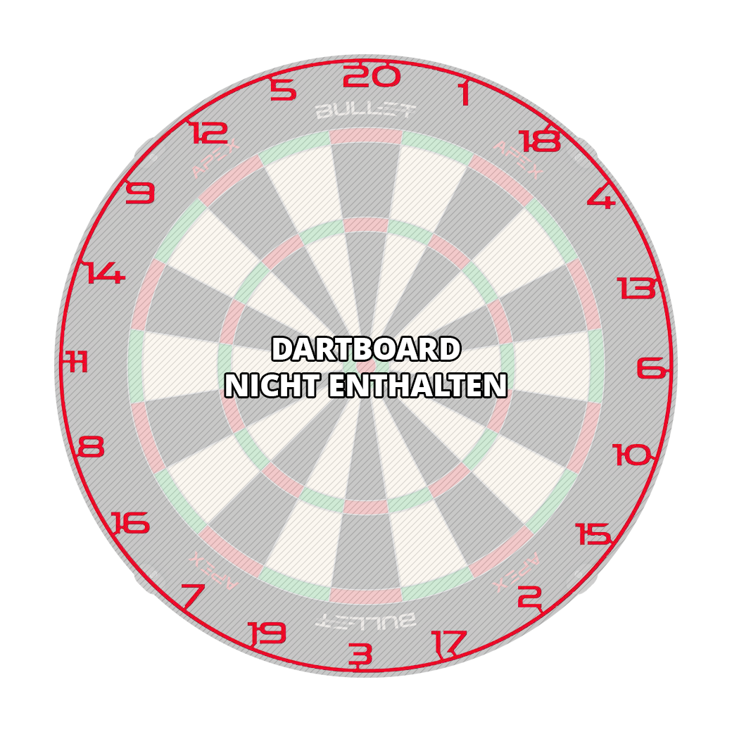 Bullet Dartboard Number Ring Das Bild zeigt einen weiteren roten Zahlenring für ein Dartboard. Die Datei heißt BT1000120_Bullet_Dartboard_Zahlenring_Rot_3.