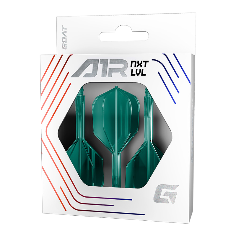 GOAT A1R No6 Flight Shaft System - Green Das Bild stellt das GOAT A1R No6 Flight-Shaft-System in Grün dar. Dieses Produkt wird im Dartsport eingesetzt.