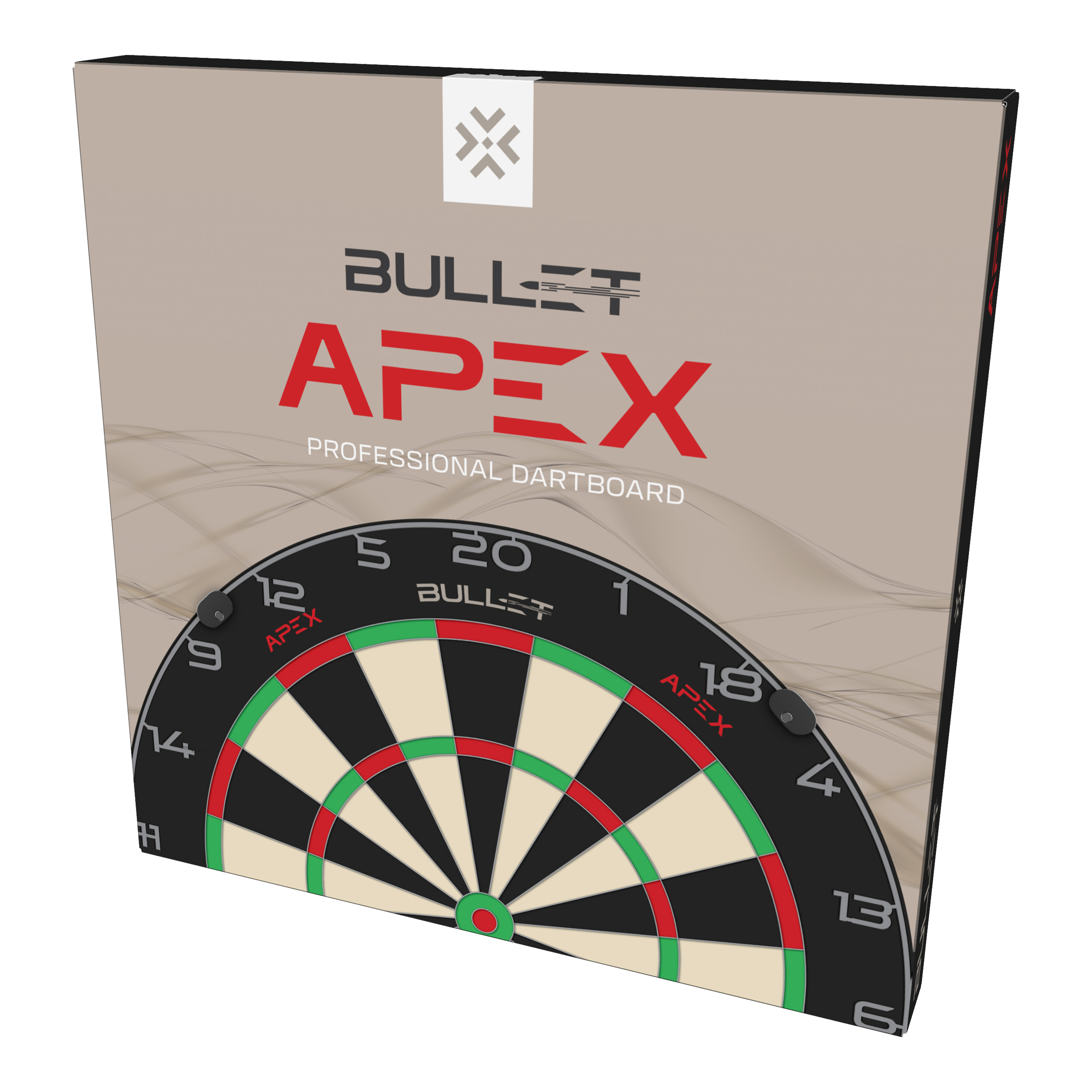 Abgebildet ist das Bullet Apex Steeldartboard. Das Produkt wird aus einer anderen Perspektive gezeigt.