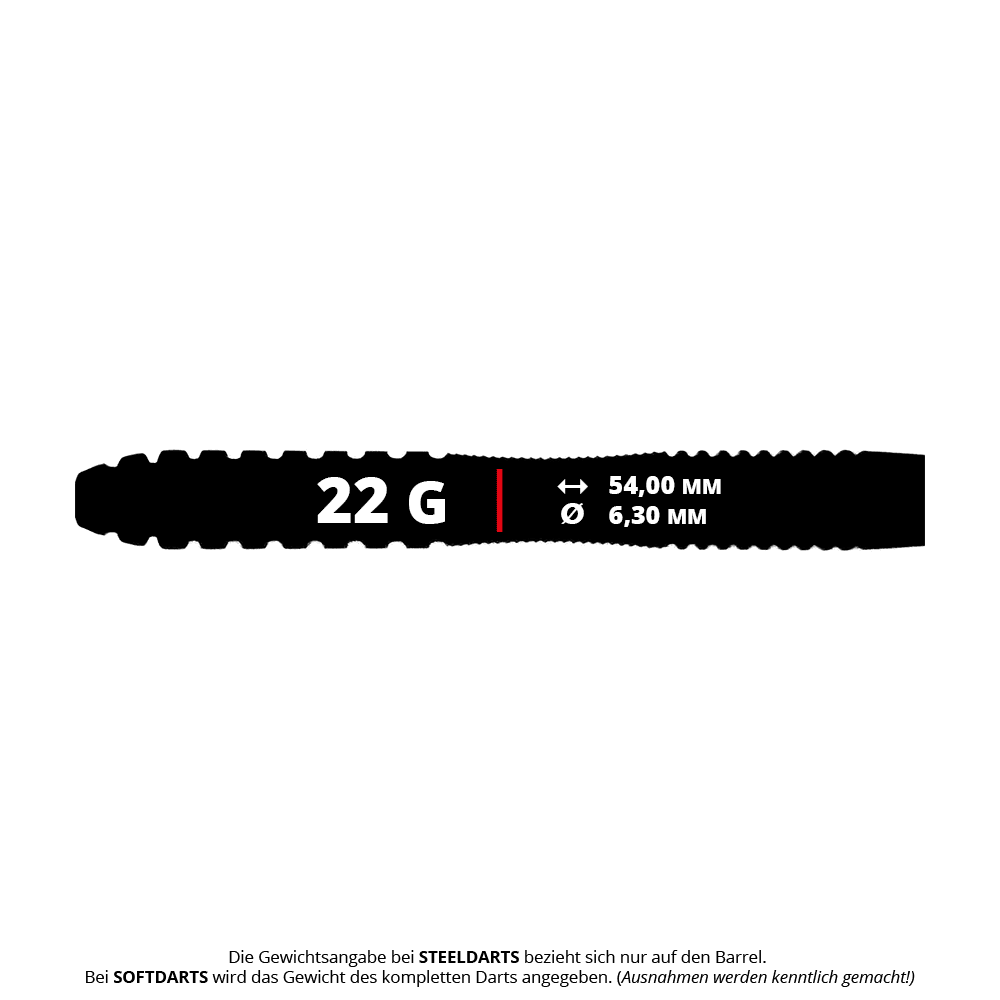 Gezeigt wird das Produkt McDart Rainbow 3 Steeldart-Barrels - 22g. Dieses Set besteht aus farbenfrohen Steeldart-Barrels.