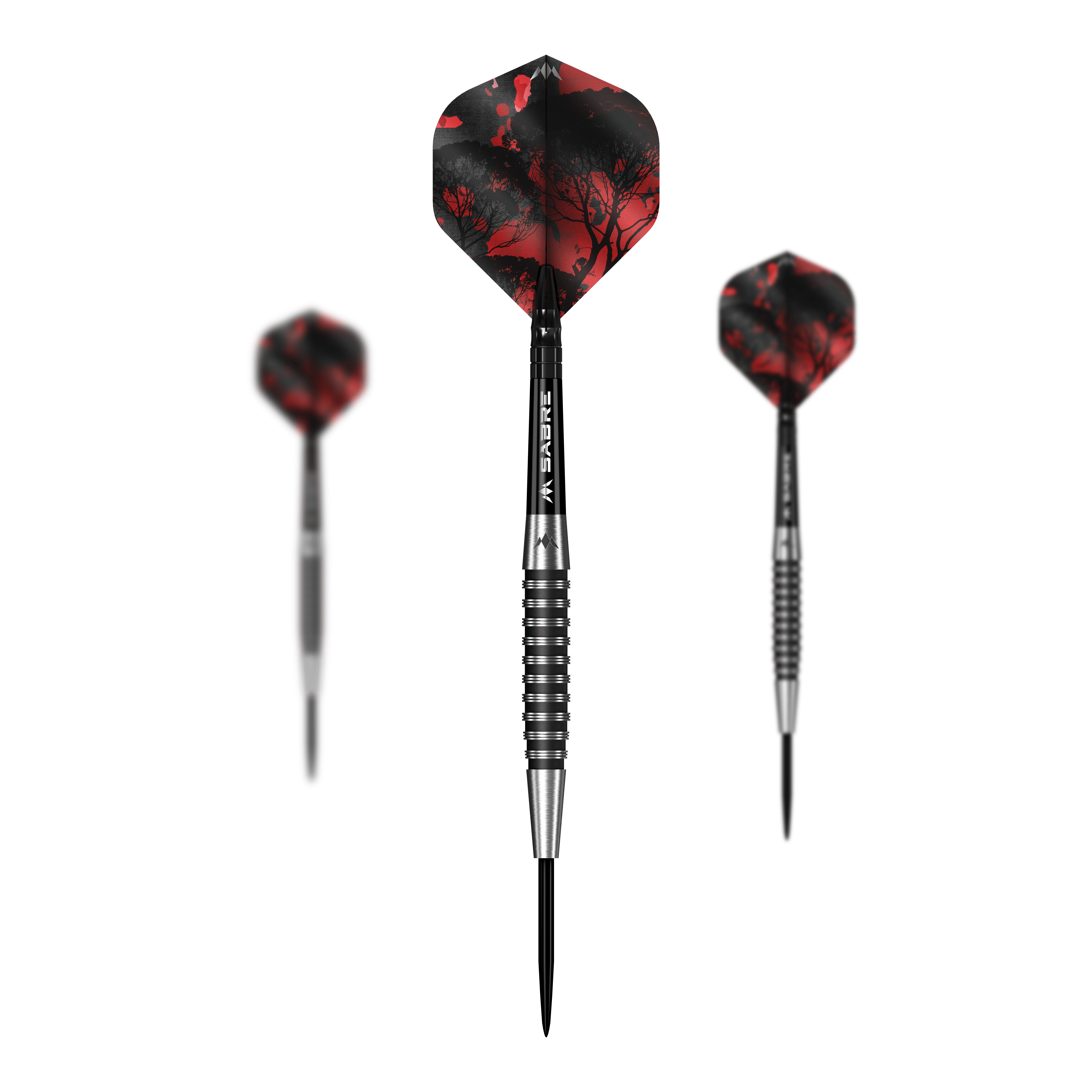 Mission Kunai Black PVD Steel Darts - 23g Auf diesem Bild sieht man das Set Mission Kunai Black PVD Steeldarts - 23g. Das Set besteht aus mehreren schwarzen Steeldarts mit einem Gewicht von 23 Gramm.