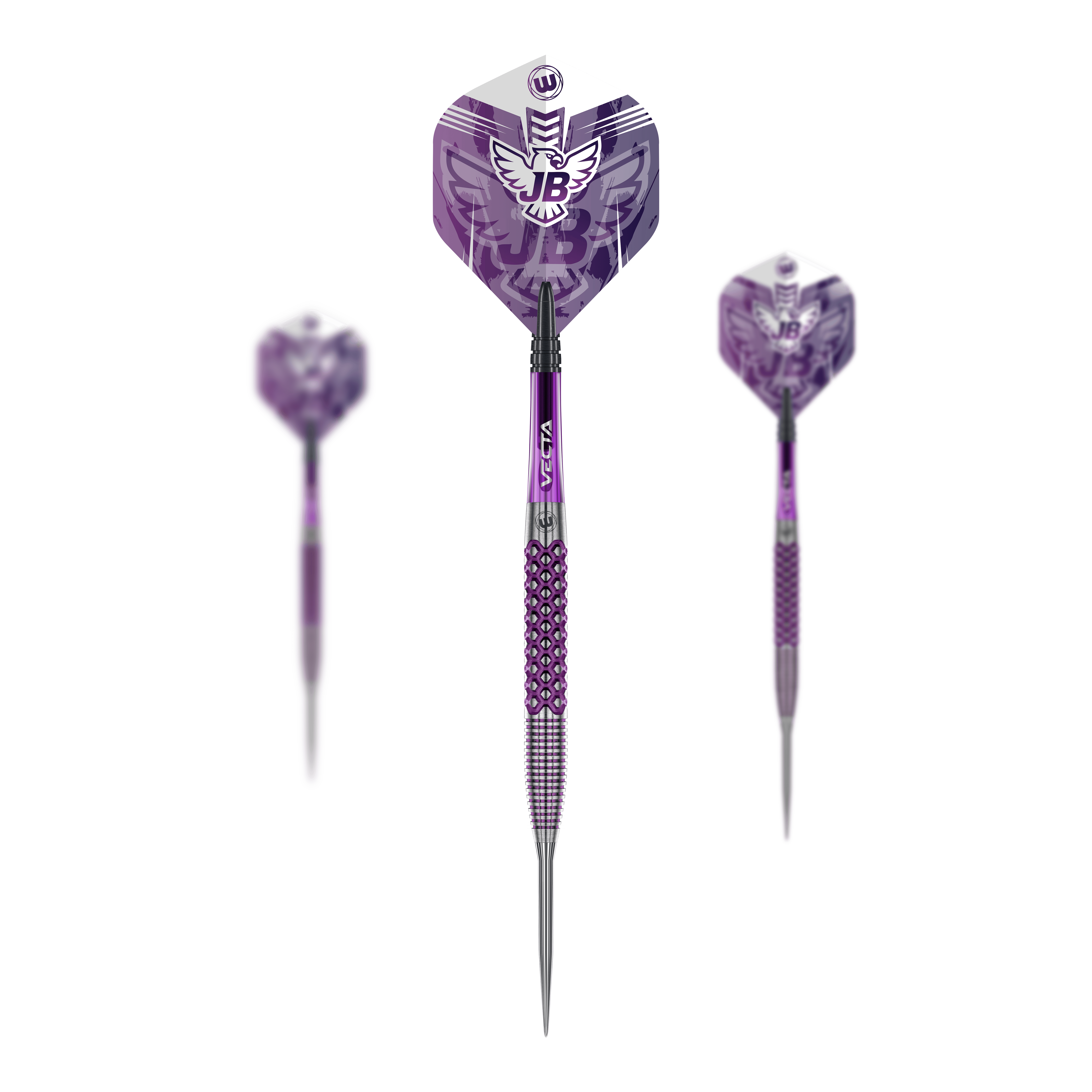 Hier ist ein Set der Winmau John Brown Signature Edition Steeldarts - 23g zu sehen. Das Set eignet sich optimal für Profis und Hobbyspieler.