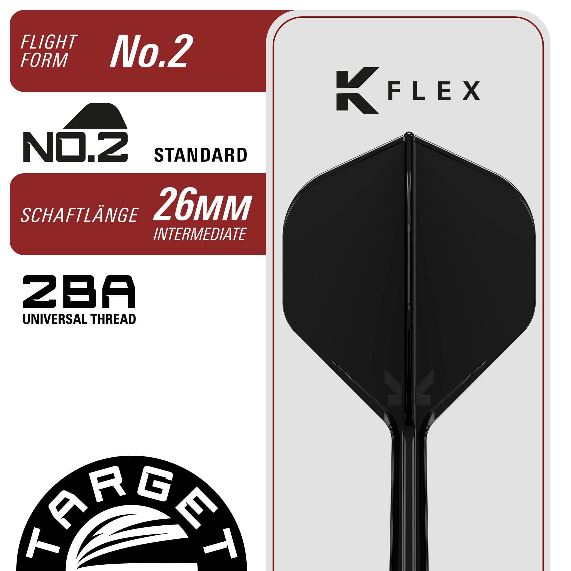 Target Japan Black Marque Creed Swiss Point Steel Darts - 23g Target Japan Black Marque Creed Swiss Point Steeldarts - 23g sind zu sehen. Das Bild zeigt die Darts aus einer anderen Perspektive.