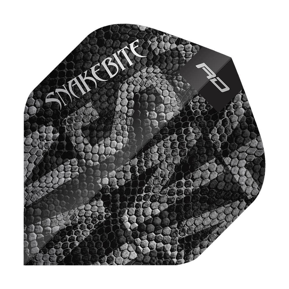 Abgebildet sind die Red Dragon Pro Player Premium Peter Wright Black Mamba Premium No2 Standard Flights. Die Flights sind hochwertig und für präzises Dartspiel entwickelt.