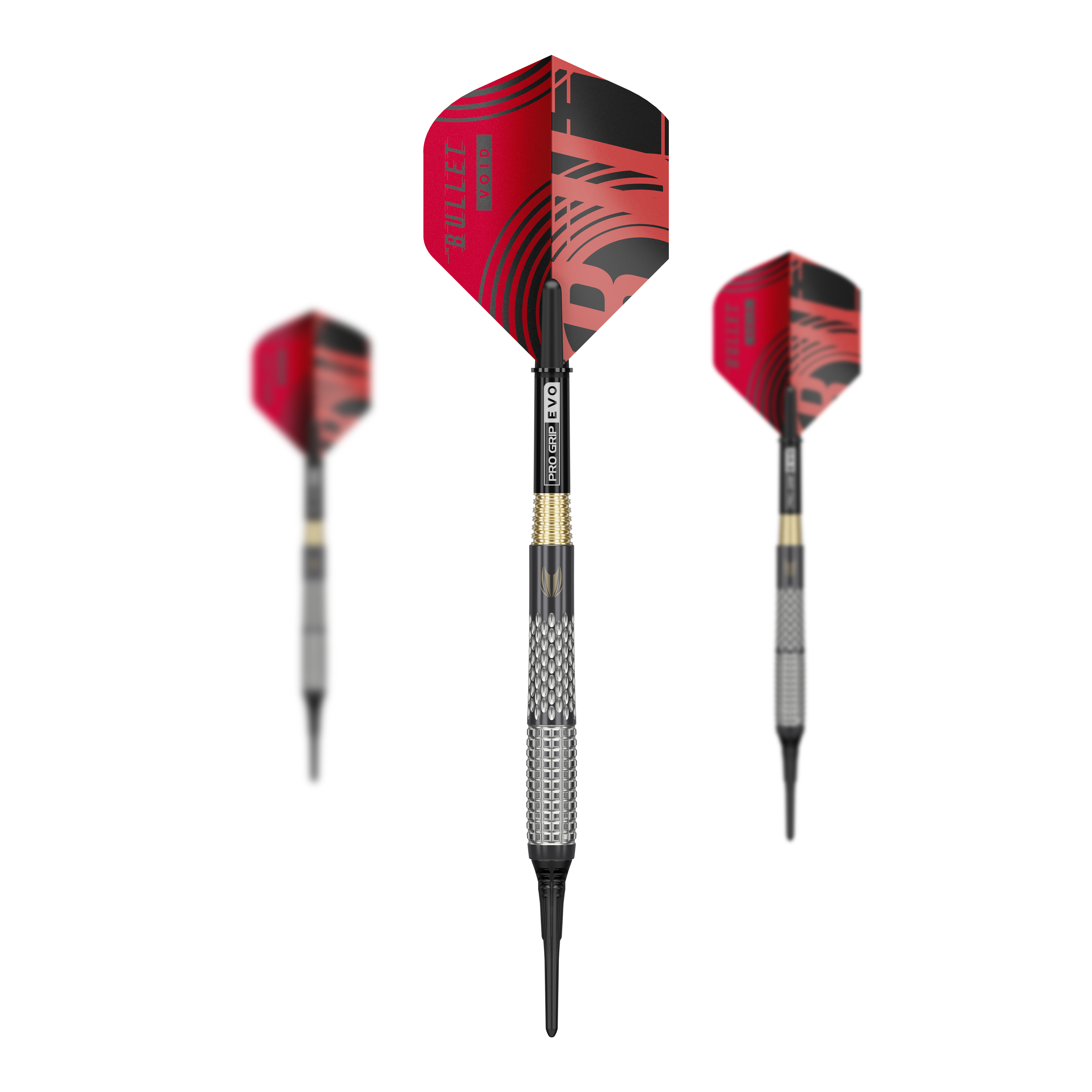 Target Stephen Bunting GEN5 Void Soft Darts - 18g Ein Set Target Stephen Bunting GEN5 Void Softdarts - 18g ist abgebildet. Auf dem Bild sieht man alle Bestandteile des Dartsets.
