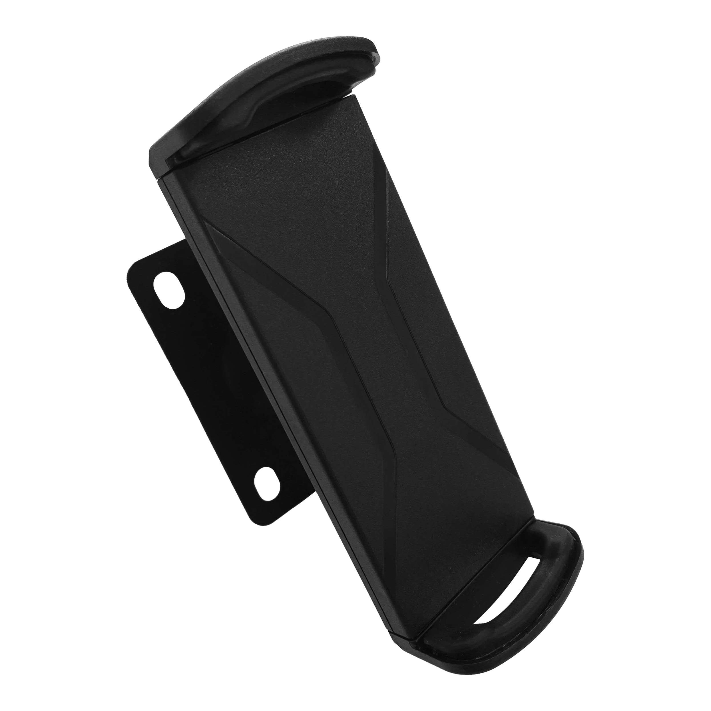 Das Bild zeigt die McDart TABSteady Tablet Wandhalterung in schwarzer Farbe. Sie hat eine schlichte, stabile Form und eignet sich zur Befestigung eines Tablets an der Wand.