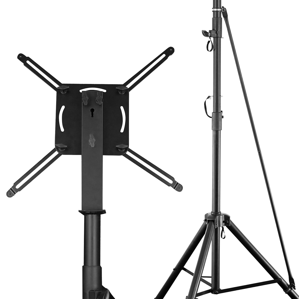 67909_Bulls_Vibex_H_Dartboard_St-nder_3 Der Bulls Vibex H Dartboard Ständer ist ein stabiler, höhenverstellbarer Ständer für Dartboards. Er besteht aus Metall und hat ein dreibeiniges Gestell für sicheren Stand.