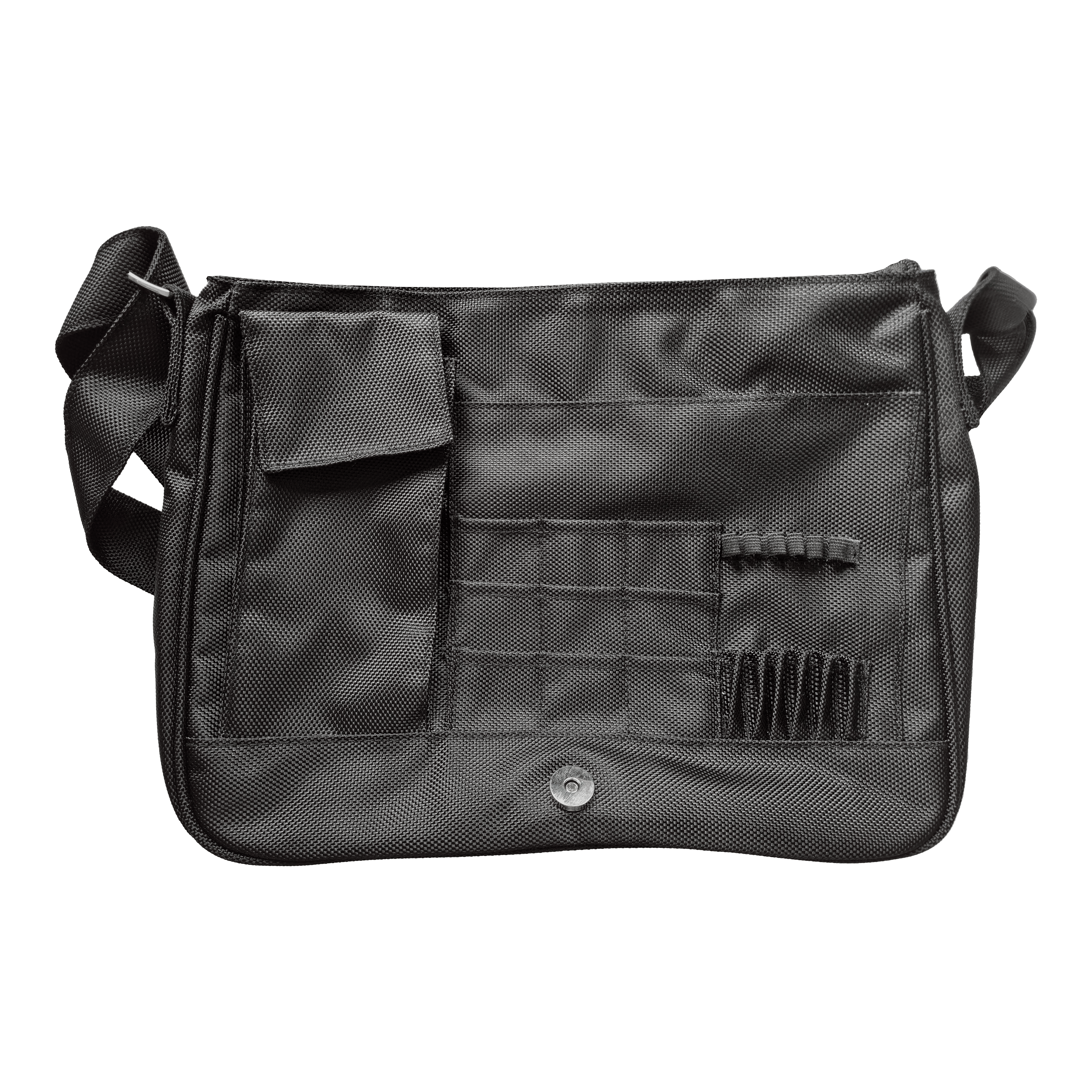 DataDart Team Dart Bag - Black Die Abbildung zeigt die DataDart Team Darttasche in Schwarz. Die Tasche verfügt über mehrere Fächer und Halterungen zur Aufbewahrung von Dartzubehör.