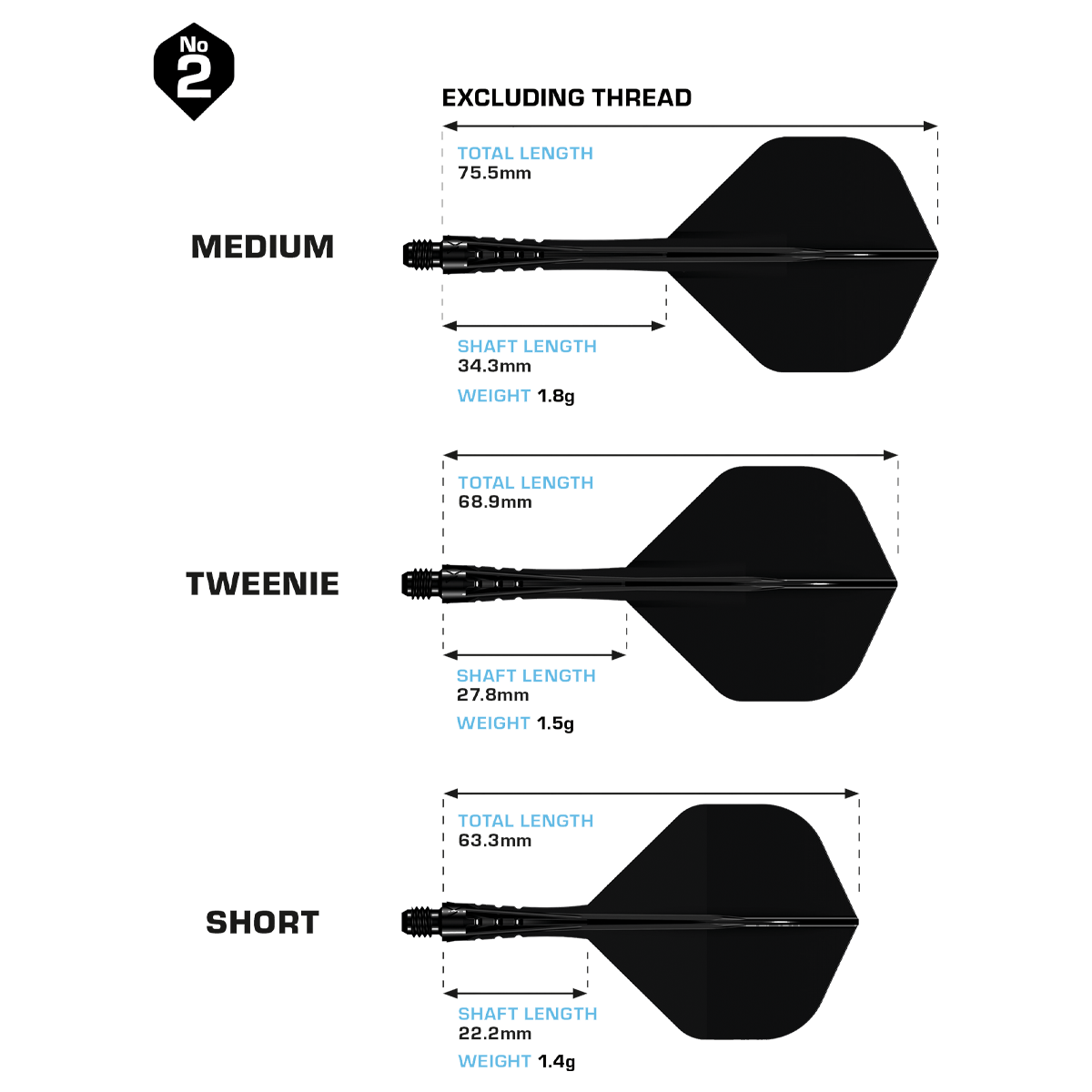 Mission Force 90 Vortex No2 Flight Shaft System - Solid Black Das Bild zeigt das Mission Force 90 Vortex No2 Flight-Shaft-System in der Farbe Solid Black. Dieses System bietet stabile Flugeigenschaften für Darts.
