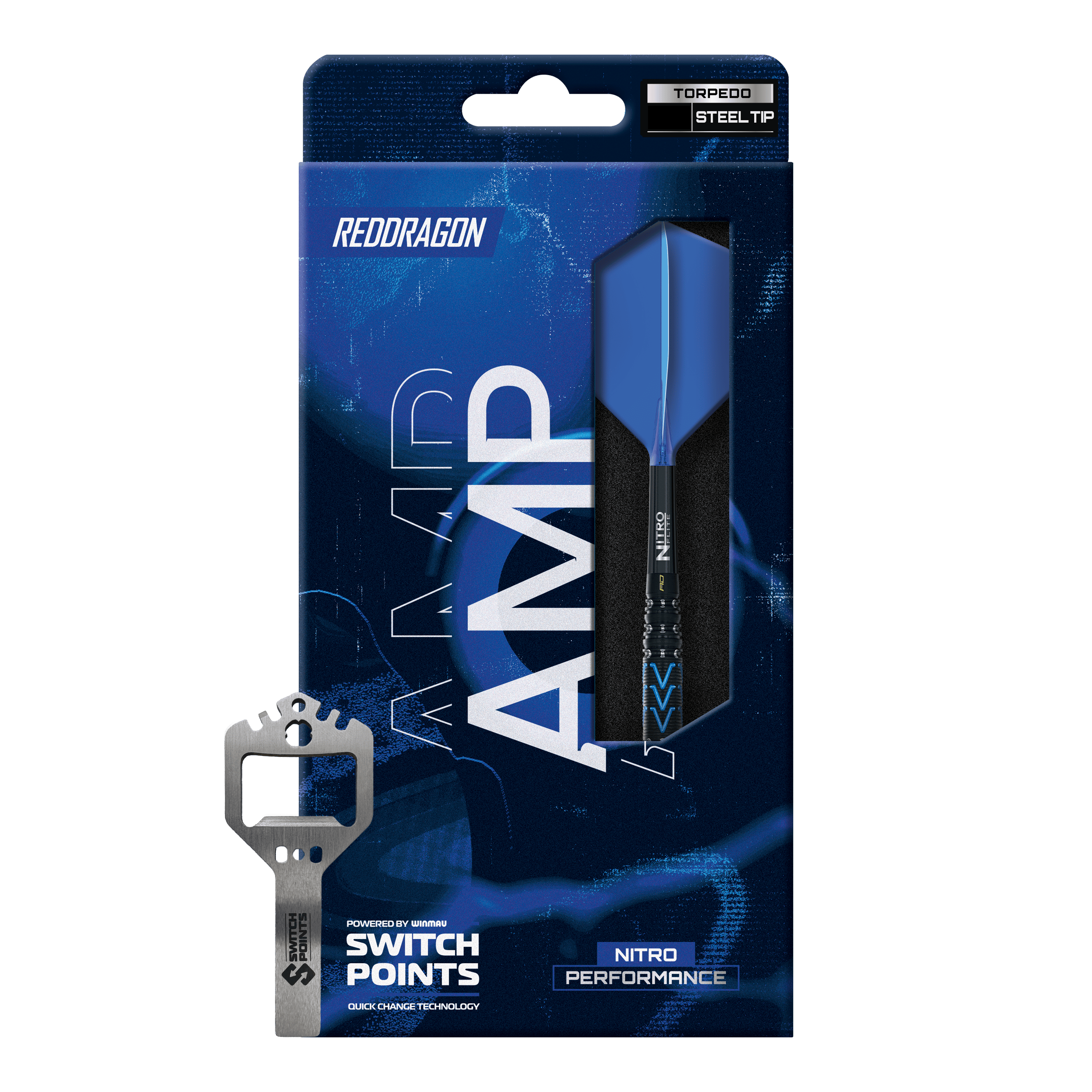 Red Dragon AMP Torpedo Switch Point Steel Darts Das Bild zeigt die Red Dragon AMP Torpedo Switch Point Steeldarts. Die Darts haben ein modernes Design und sind für Präzisionswürfe geeignet.